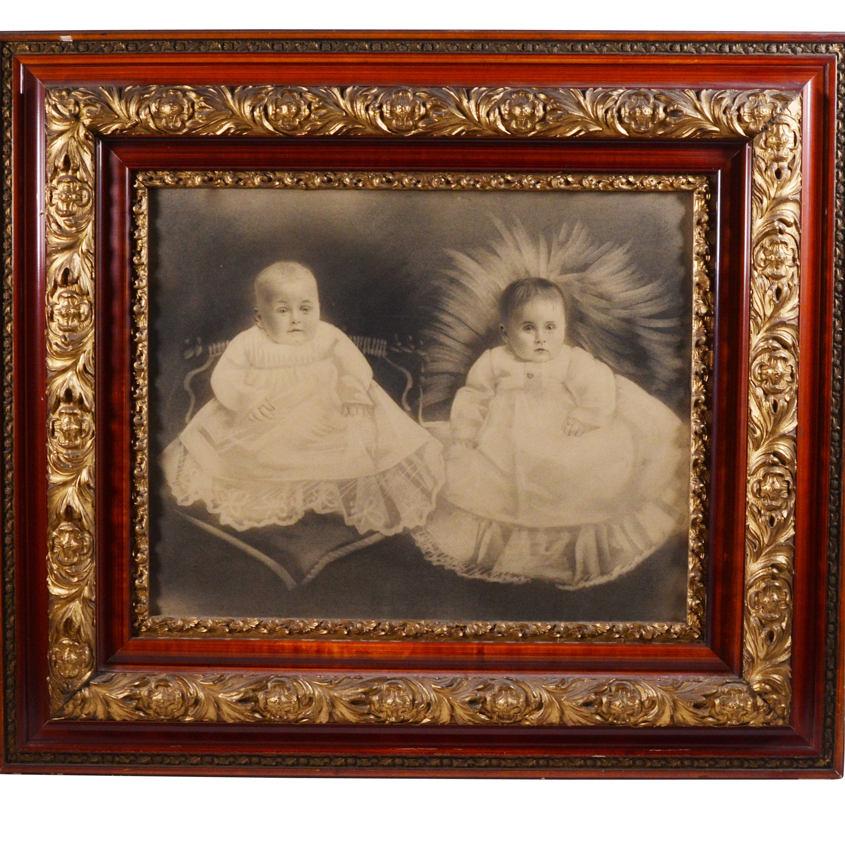 Lithograph of Two Babies