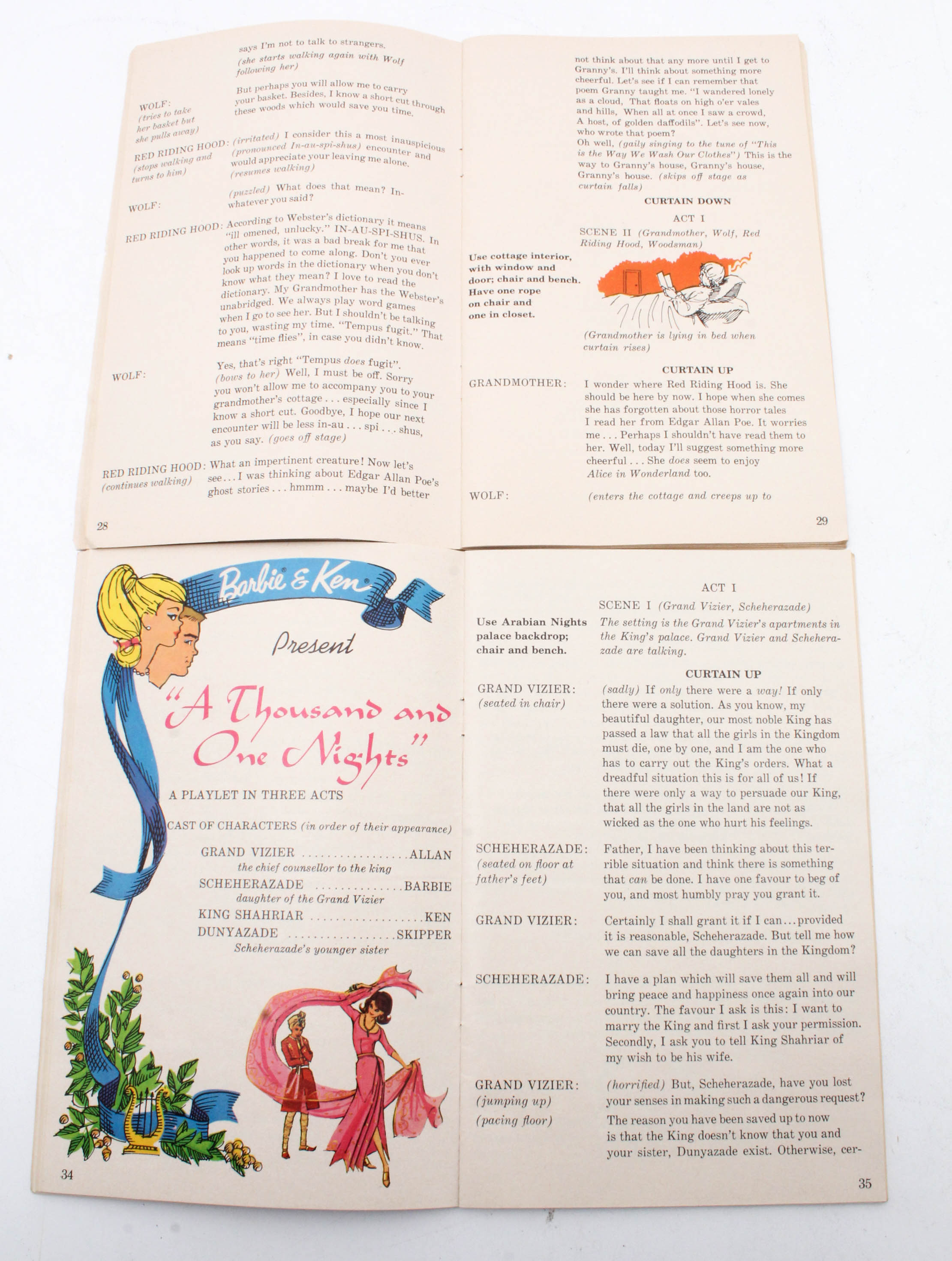 Vintage 1960s Barbie "Little Theatre" Play Set and Accessories