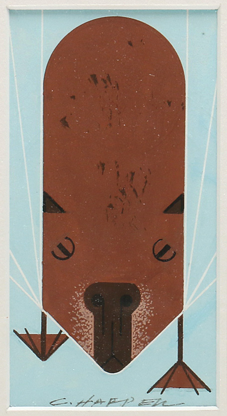 Original Charley Harper 1968 Gouache Painting "Capybara"