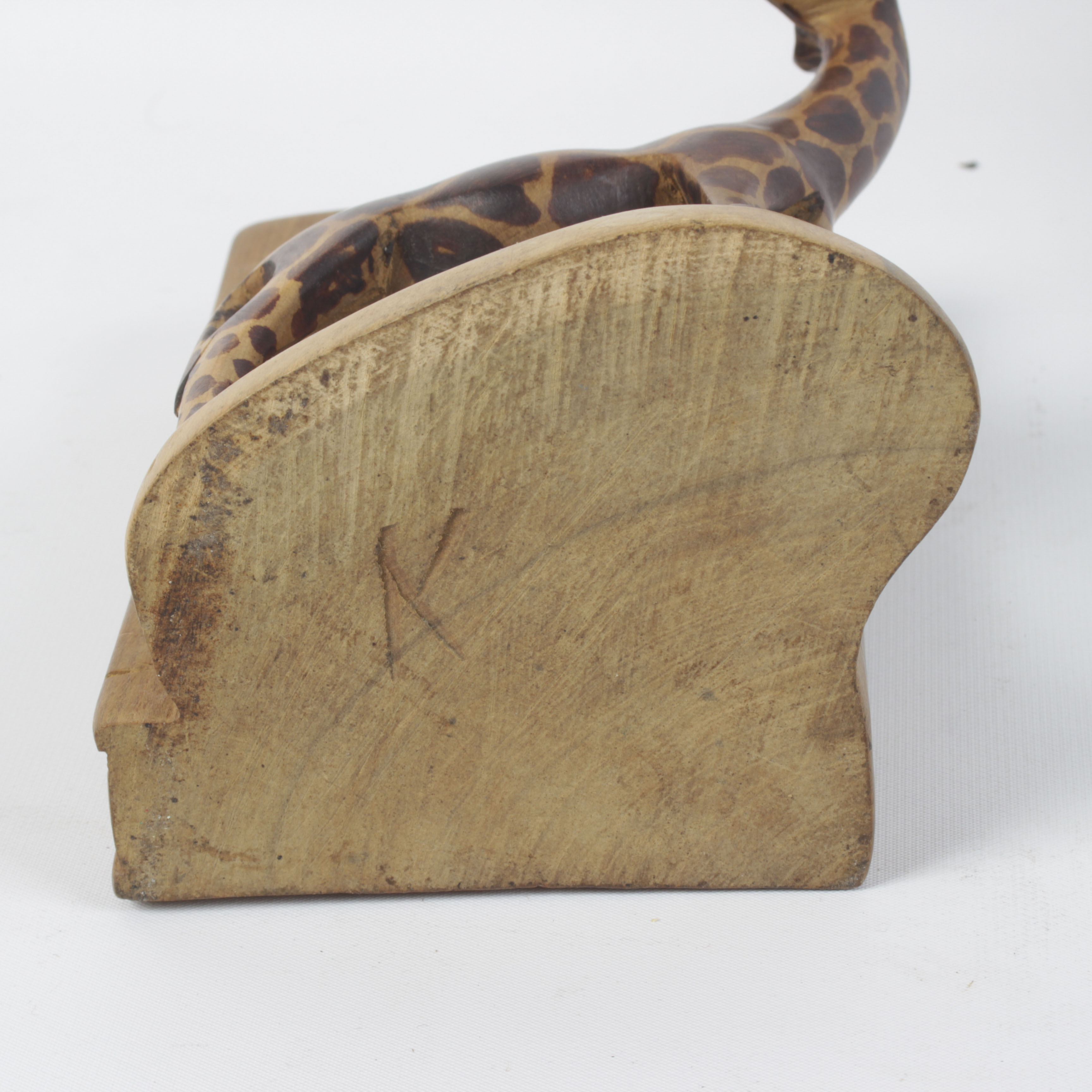 Hand Carved Giraffe Bookends