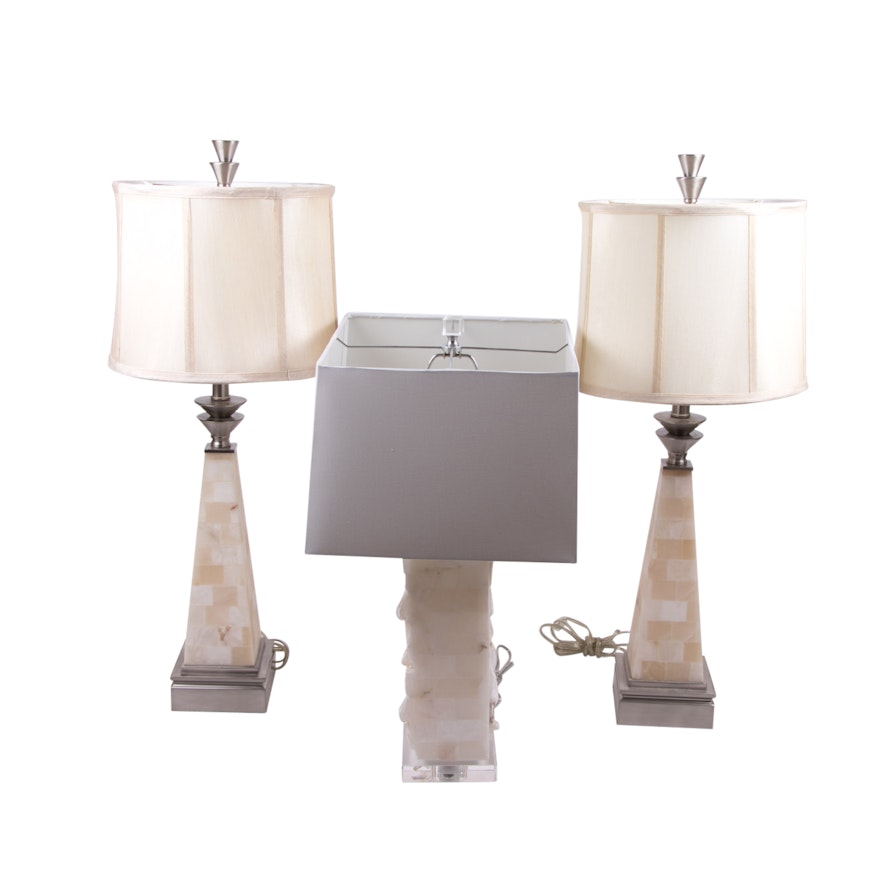 Contemporary Brushed Metallic Table Lamps