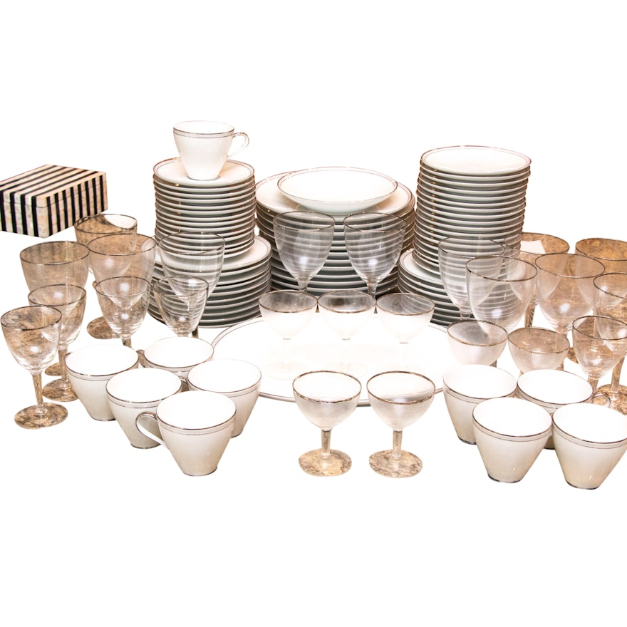 Vintage Heinrich & Co. Dinnerware with Coordinating Stemware