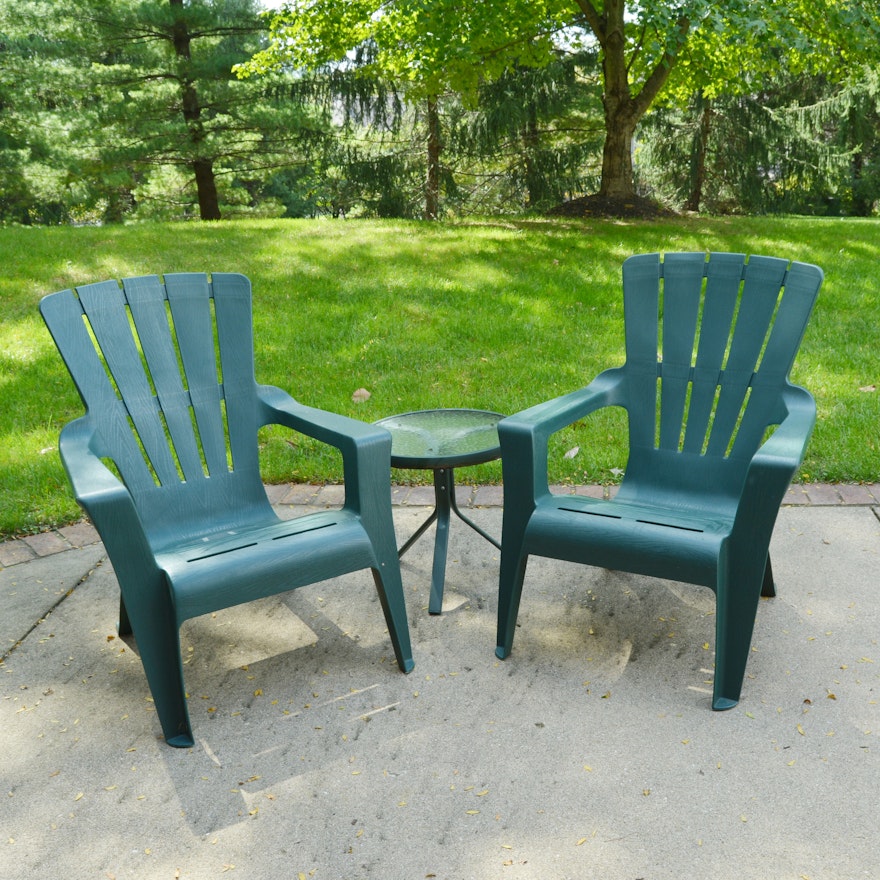 Adirondack Style Chairs and Side Table