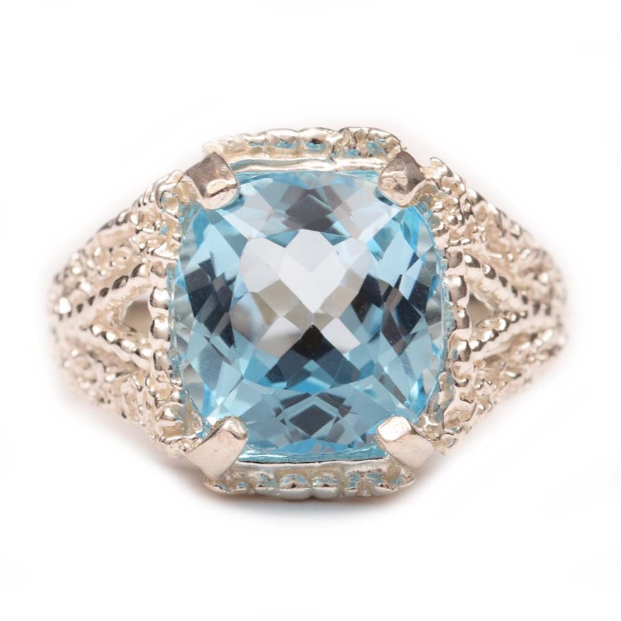 Sterling Silver and 11.12 CT Blue Topaz Ring