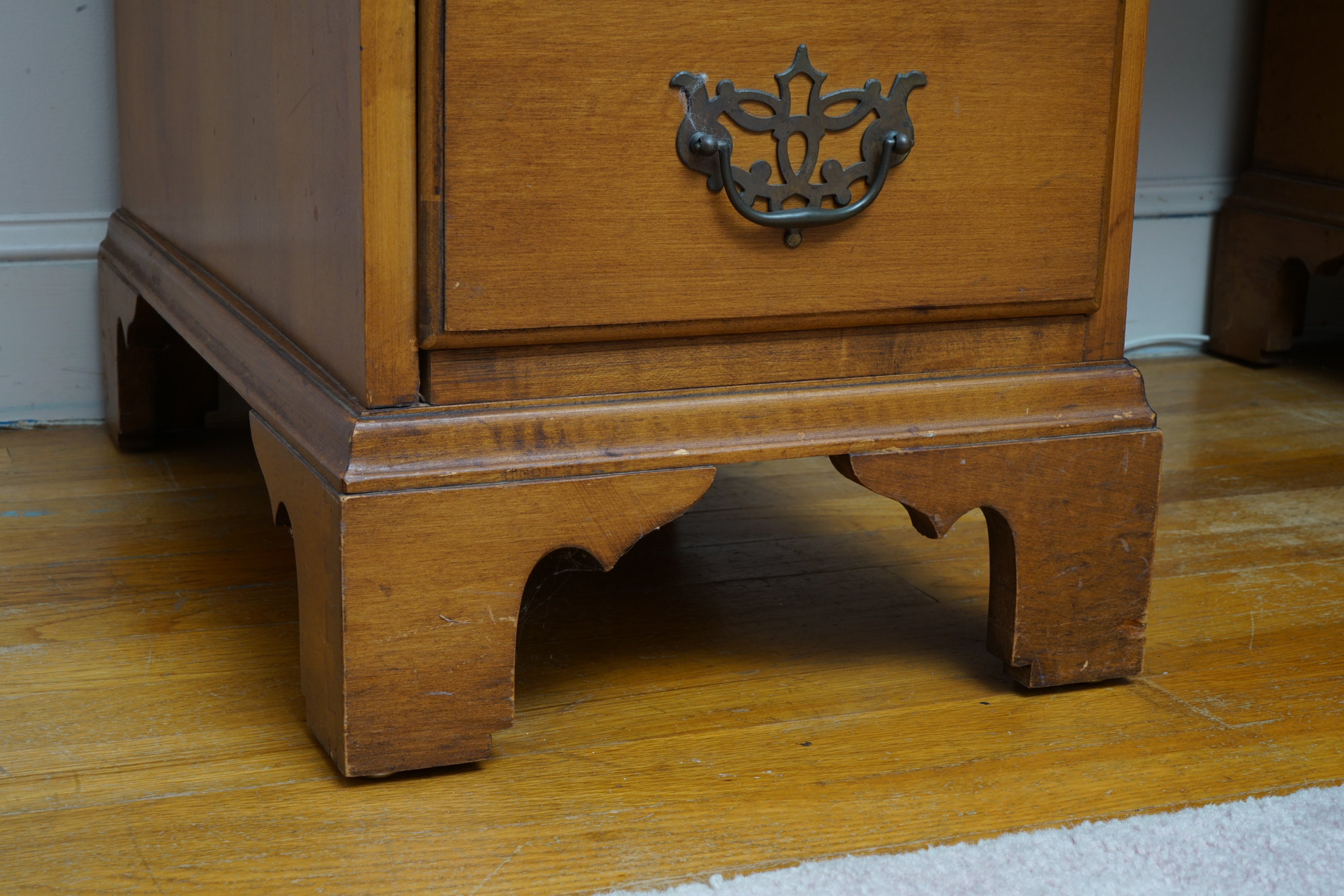 Federal Style Maple Kneehole Desk by Conant Ball Company, Mid-20th Century
