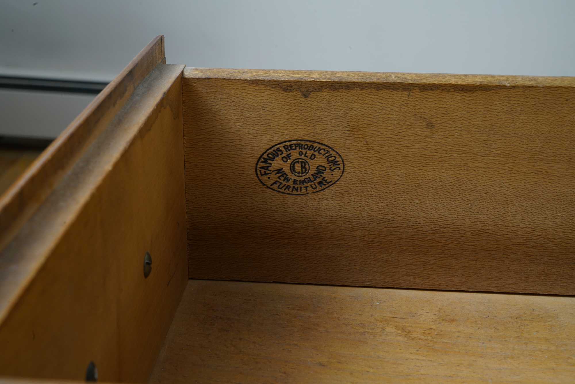 Federal Style Maple Kneehole Desk by Conant Ball Company, Mid-20th Century