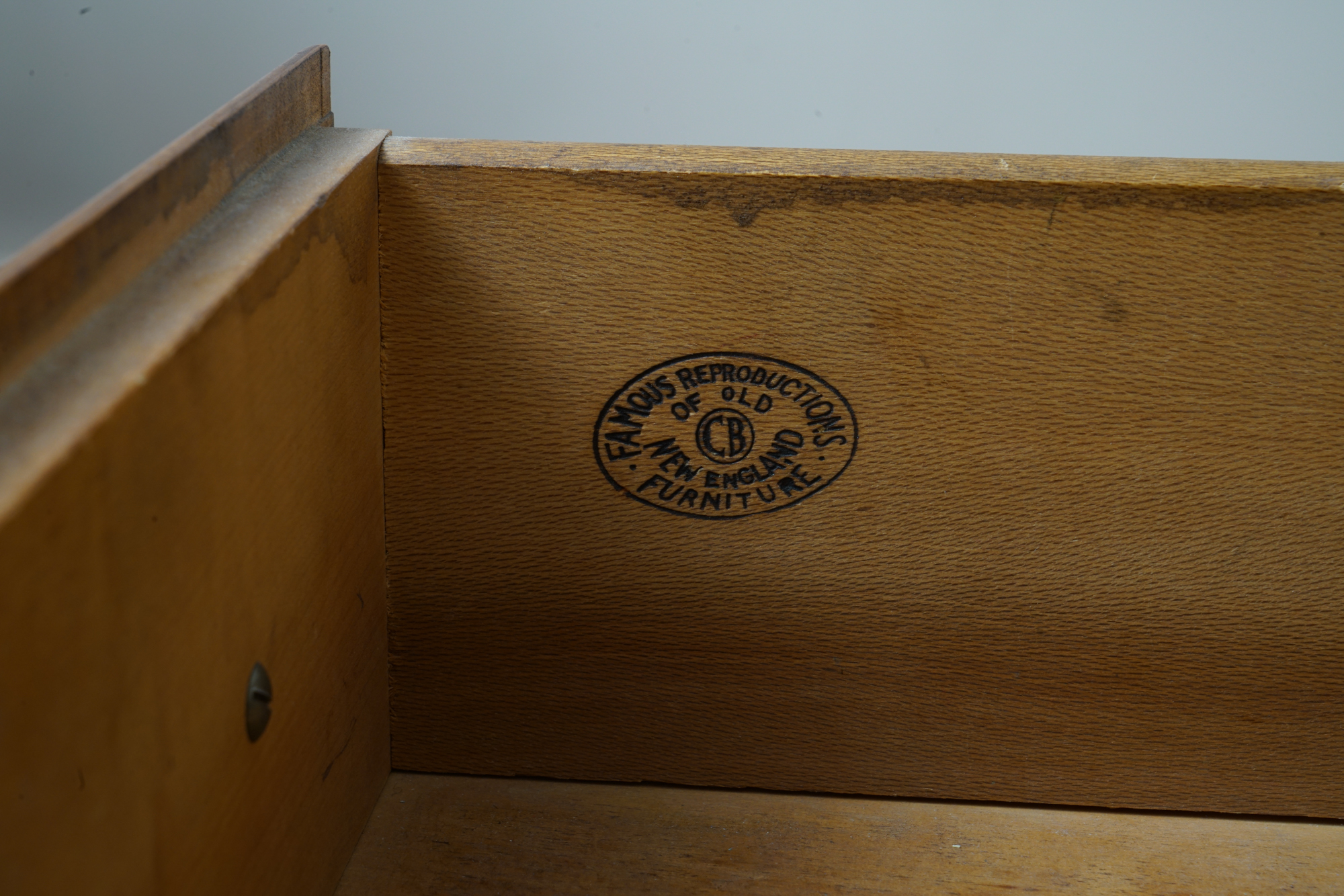 Federal Style Maple Kneehole Desk by Conant Ball Company, Mid-20th Century