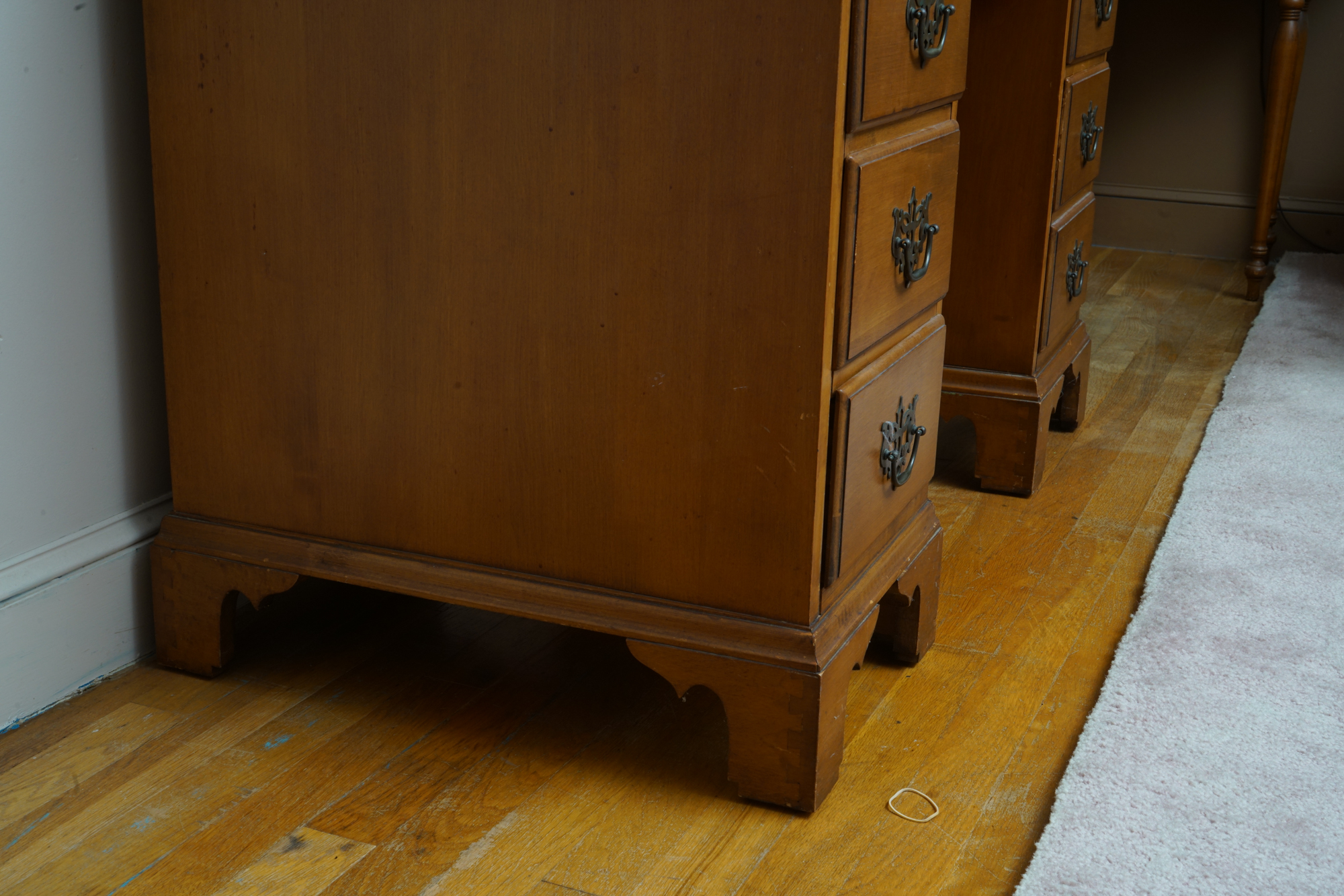 Federal Style Maple Kneehole Desk by Conant Ball Company, Mid-20th Century