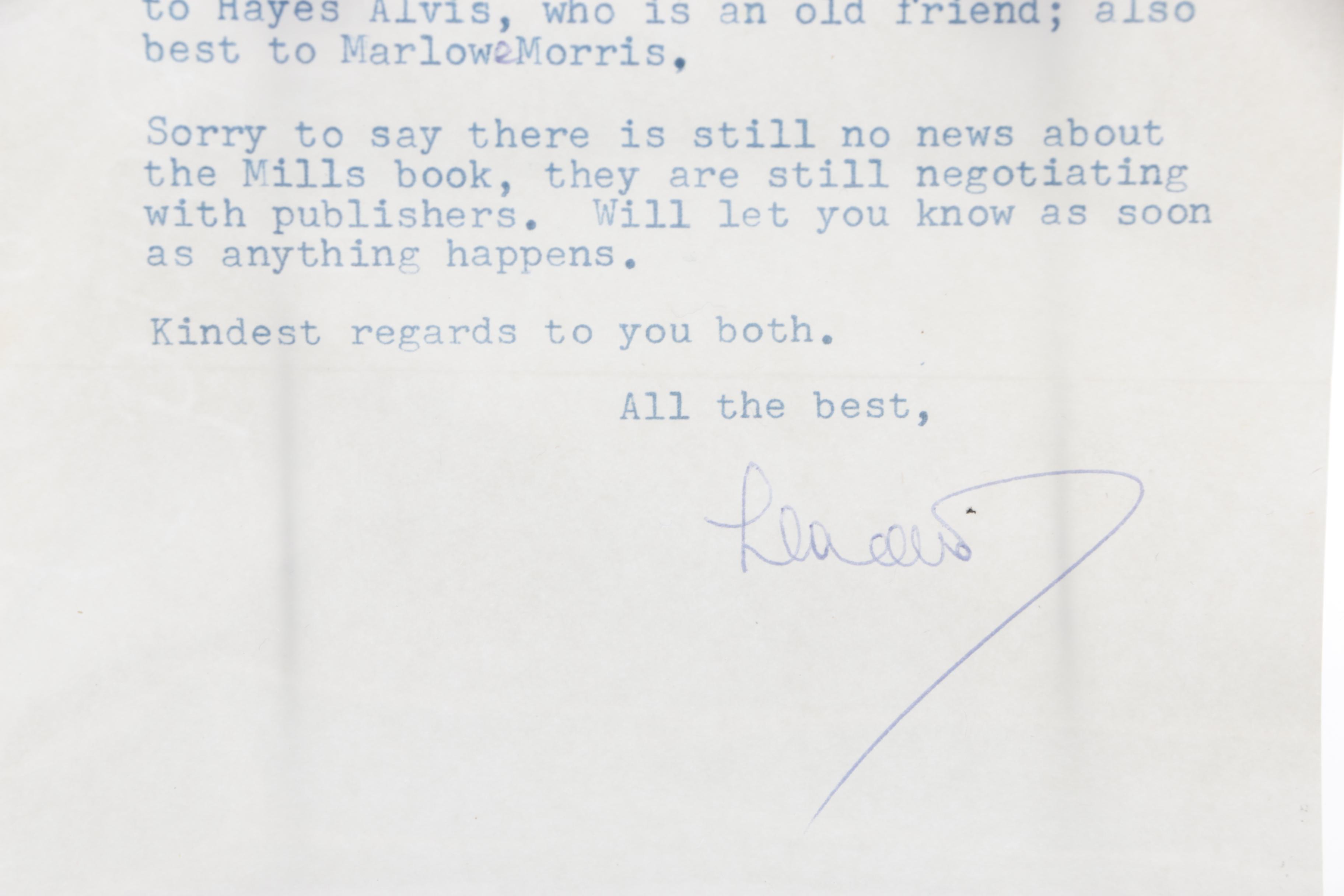 Signed Personal Letter from Jazz Composer Leonard G. Feather to Jack Bradley