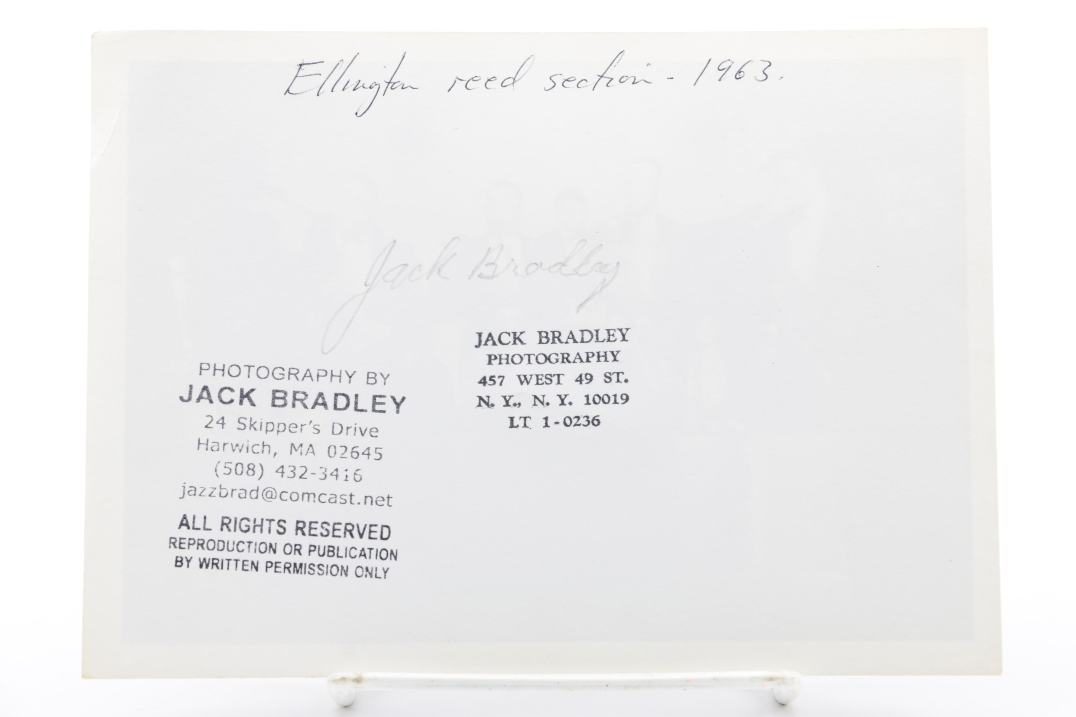 1963 Photograph of Duke Ellington Performing, Taken and Signed by Jack Bradley