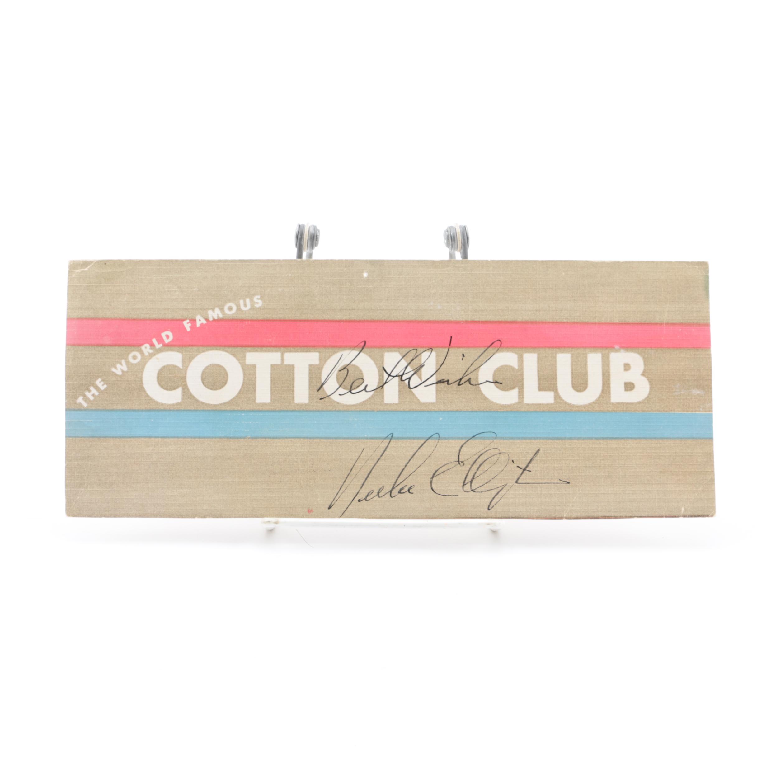 Duke Ellington Autographed Handout Flyer for "The World Famous Cotton Club"