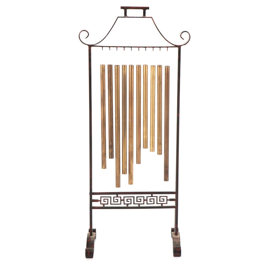 Tubular Chimes in Chinese Inspired Stand