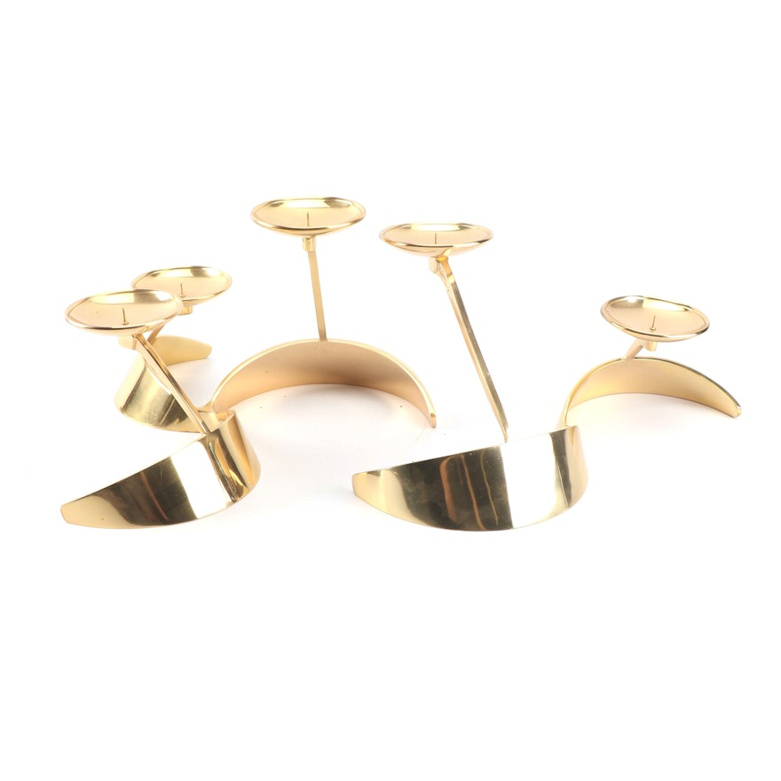 Contemporary Brass Candleholders