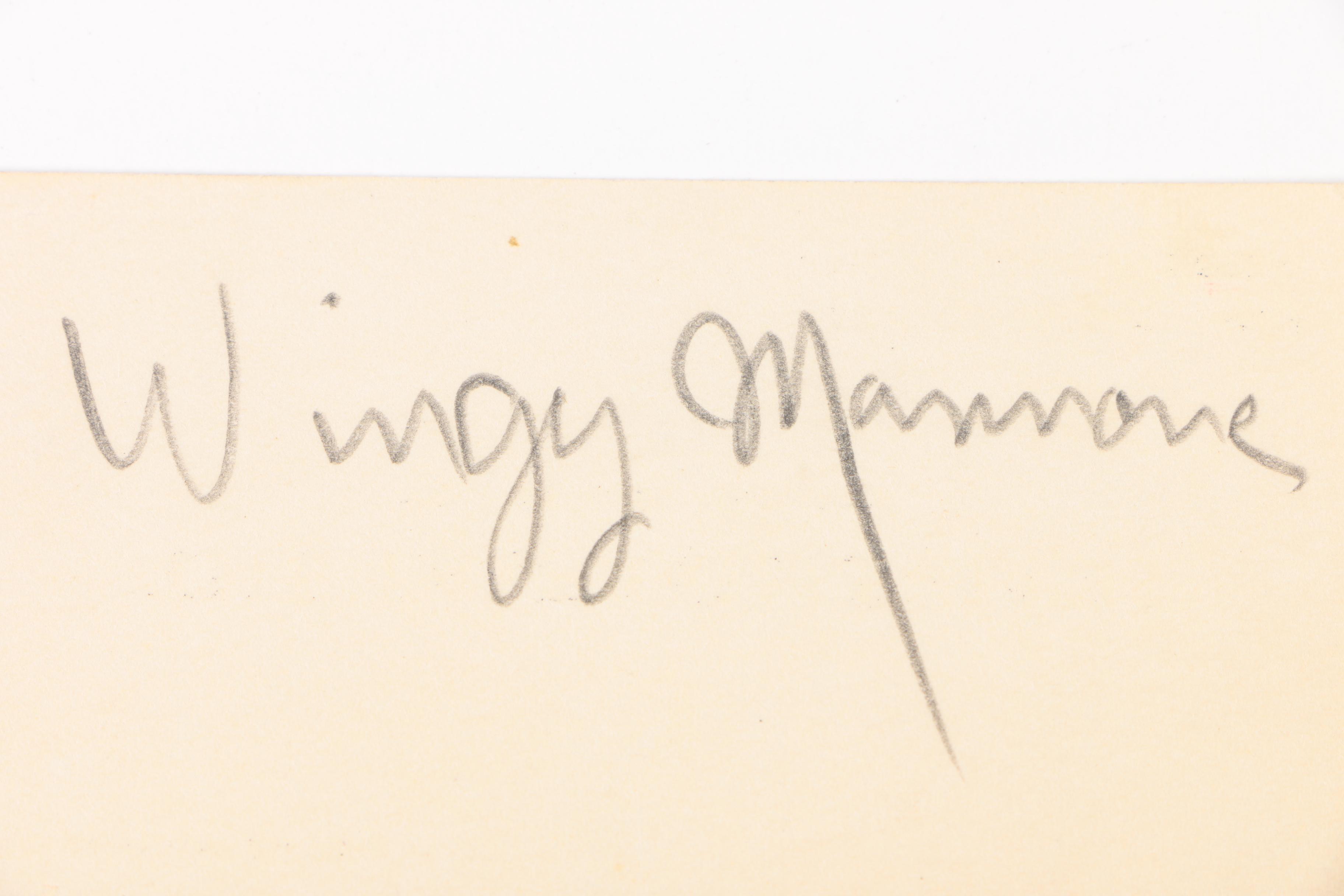 American Jazz Trumpeter Wingy Manone Autograph