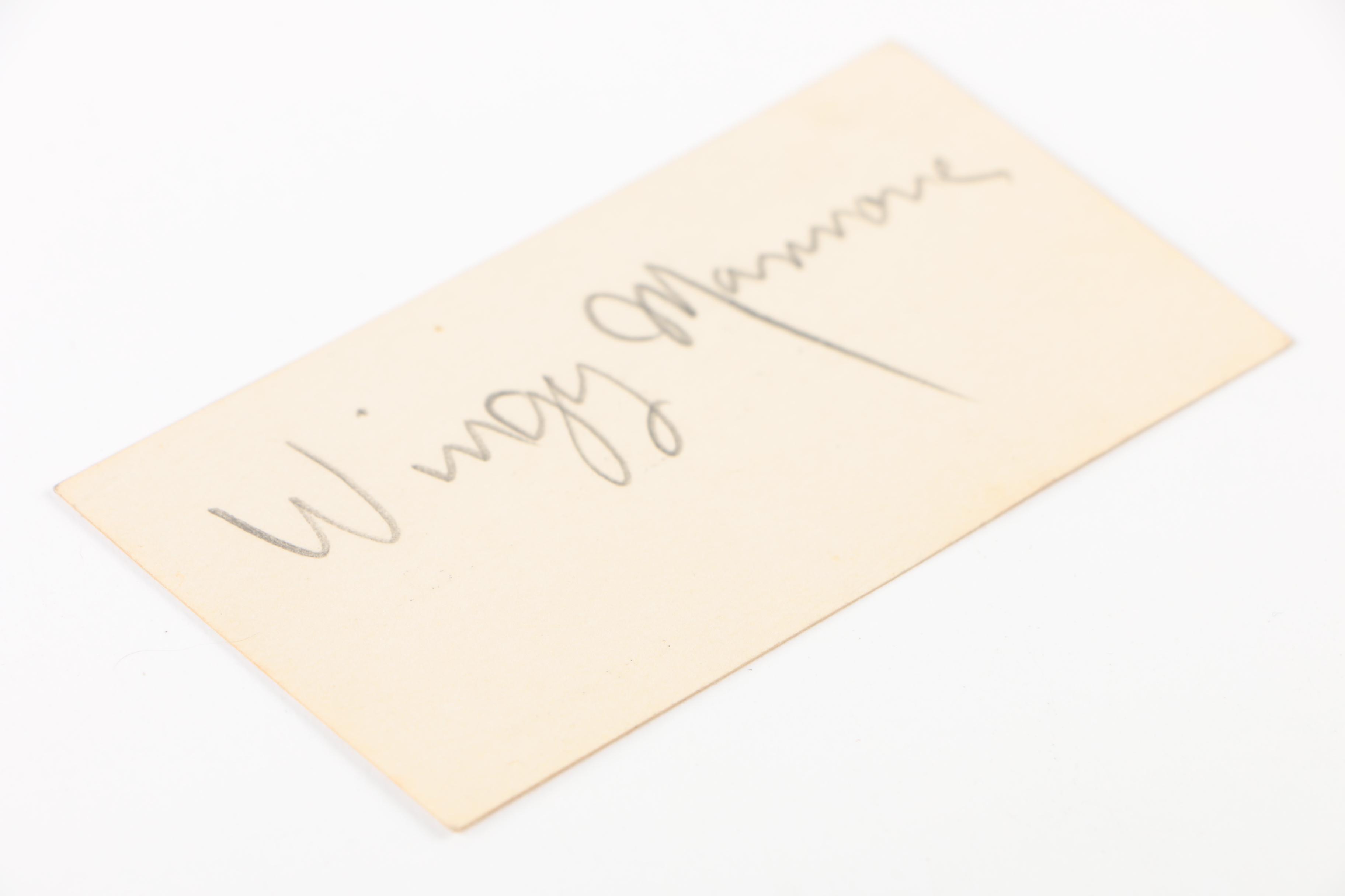 American Jazz Trumpeter Wingy Manone Autograph