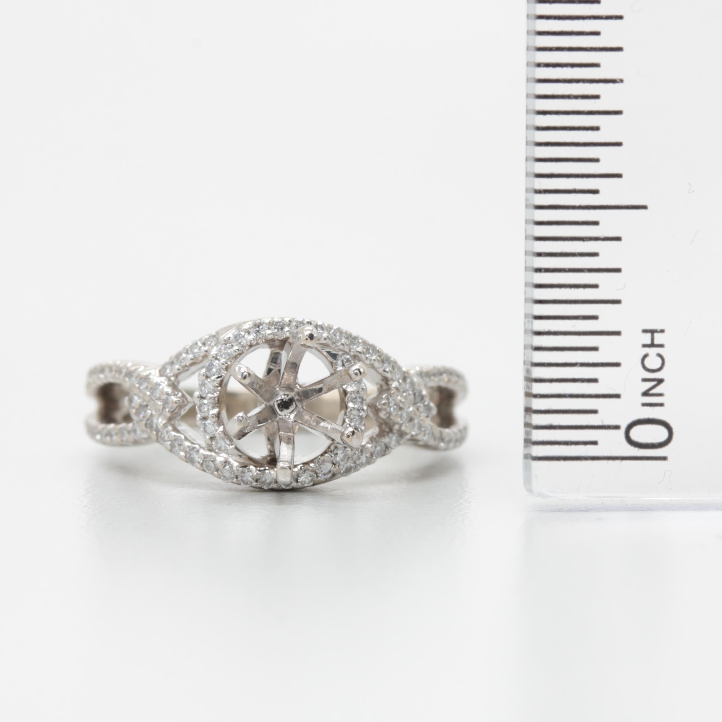 Shane Co. 14K White Gold Diamond Semi-Mount