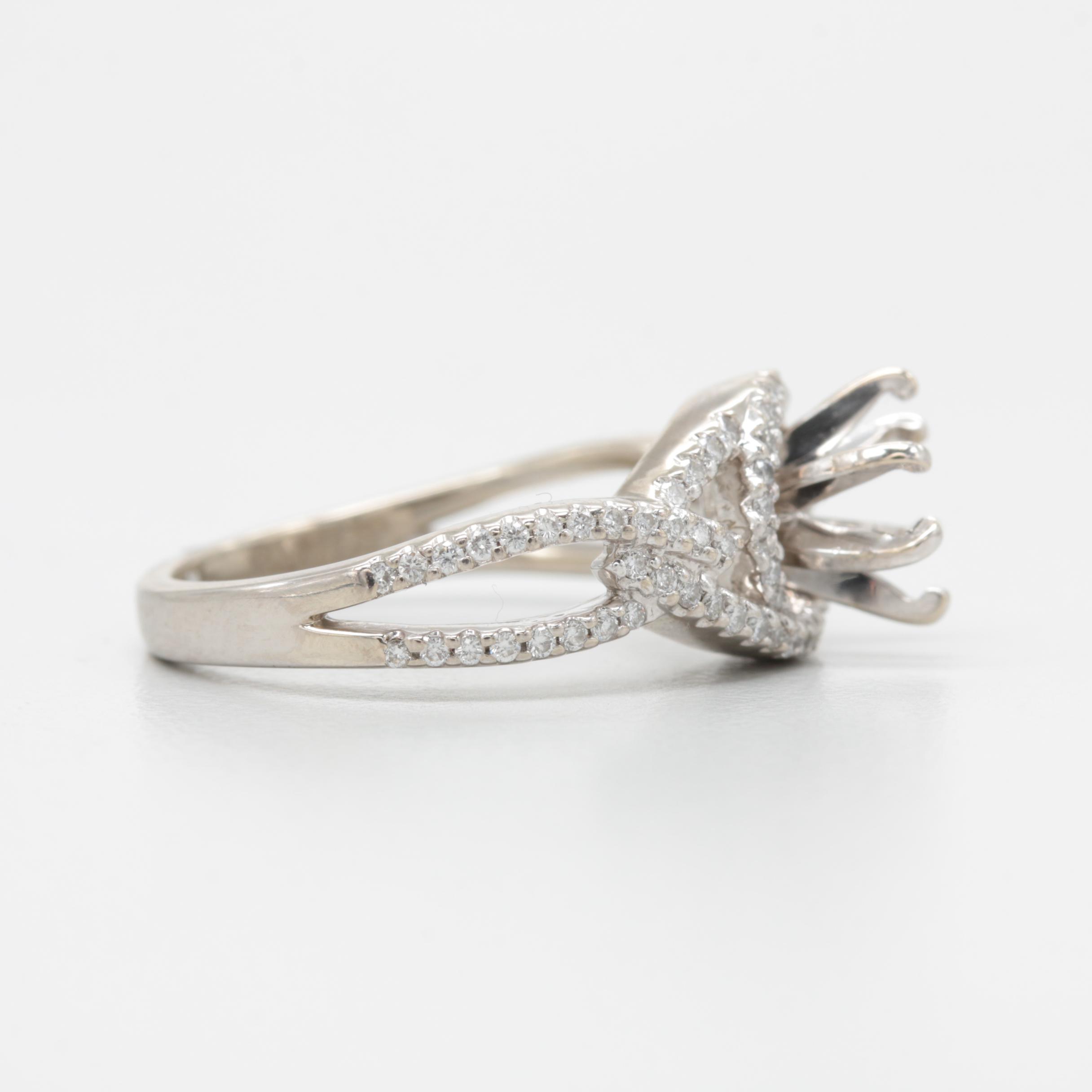 Shane Co. 14K White Gold Diamond Semi-Mount