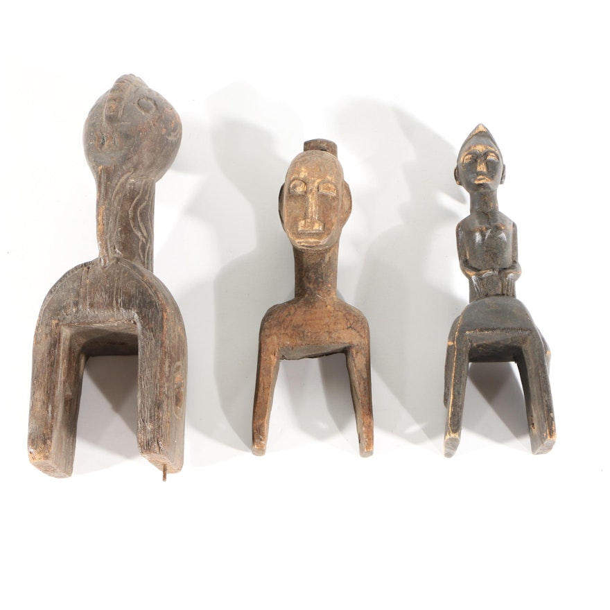 20th Century Wooden Heddle Pulleys from Côte d’Ivoire