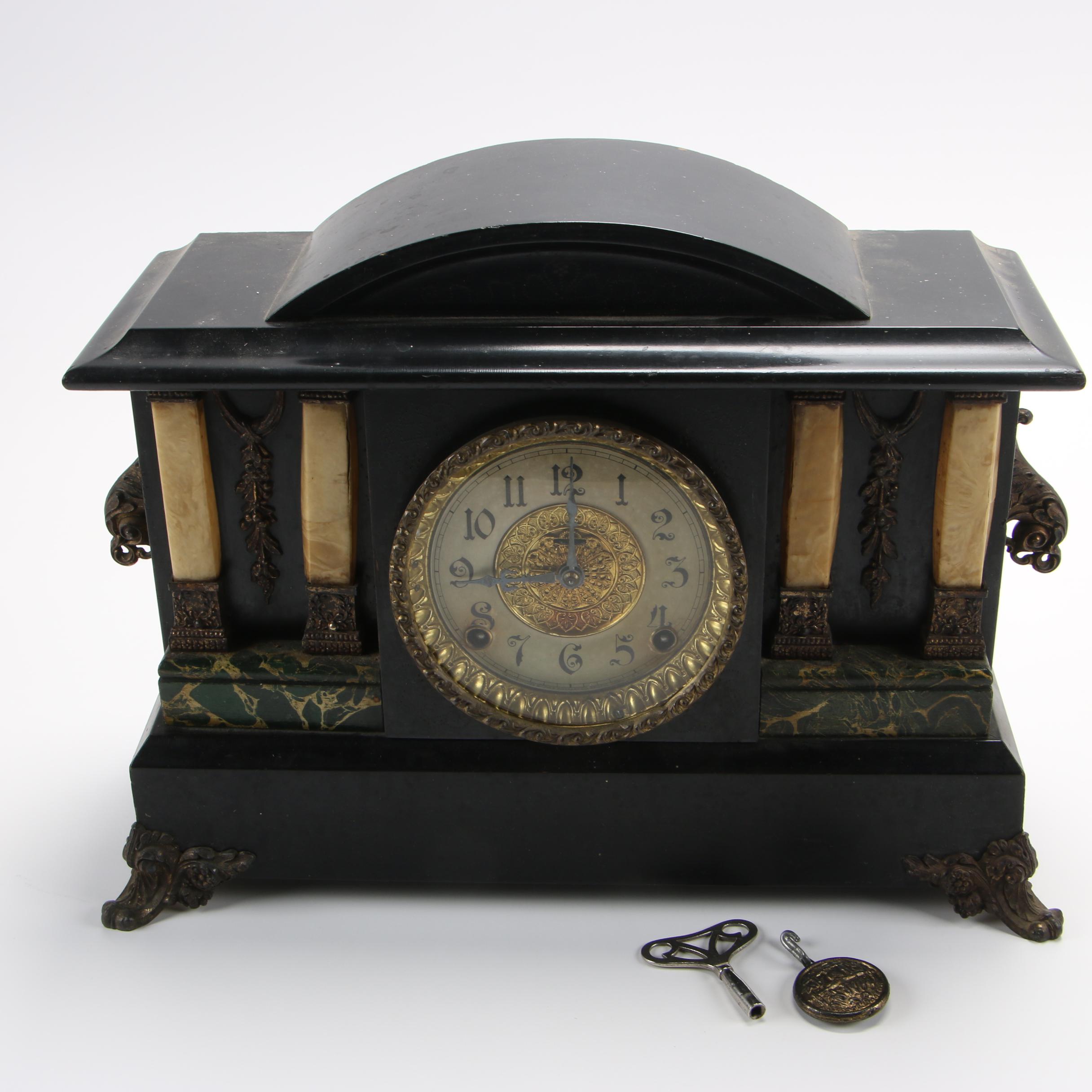 E. Ingraham Adamantine Mantel Clock, Early 20th Century