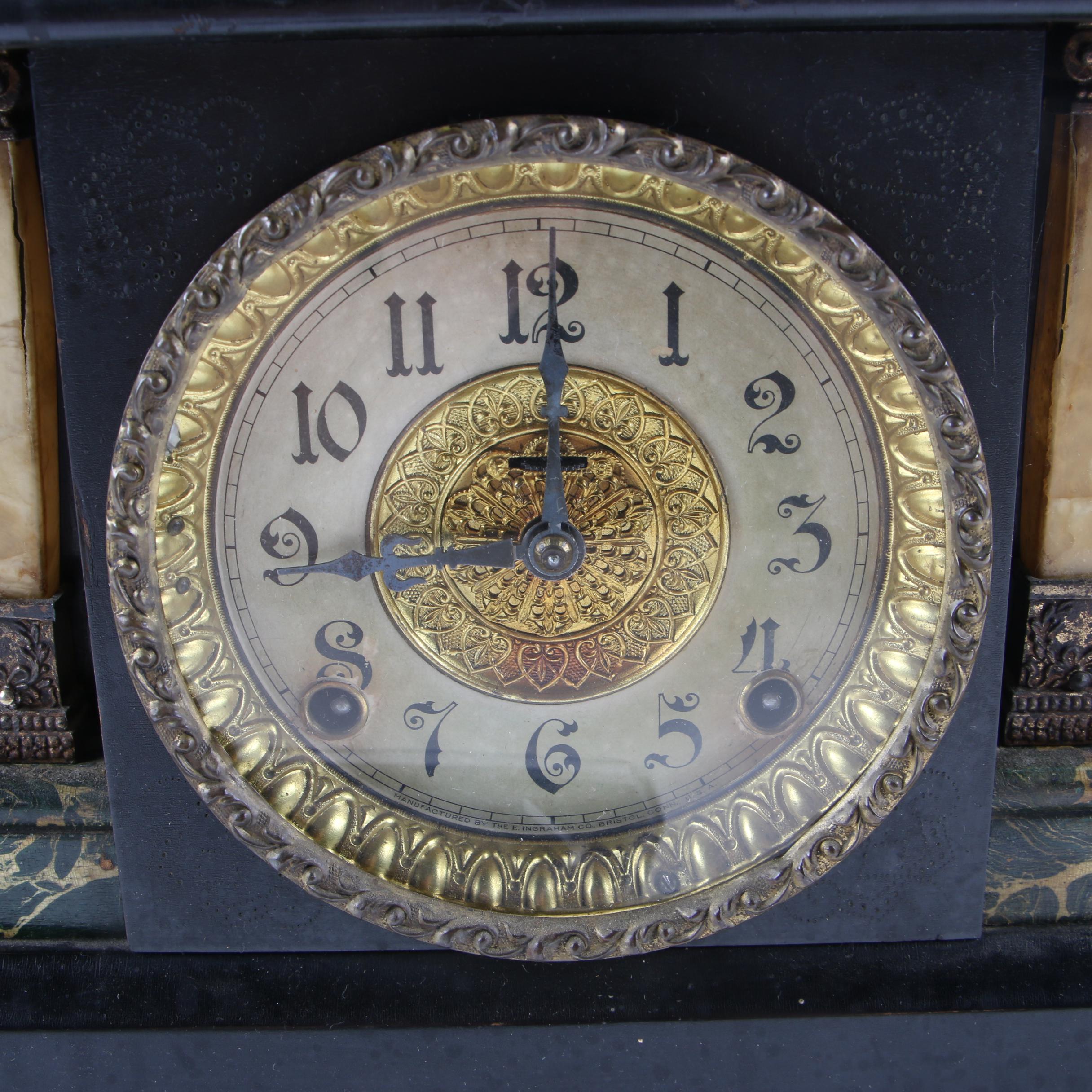 E. Ingraham Adamantine Mantel Clock, Early 20th Century