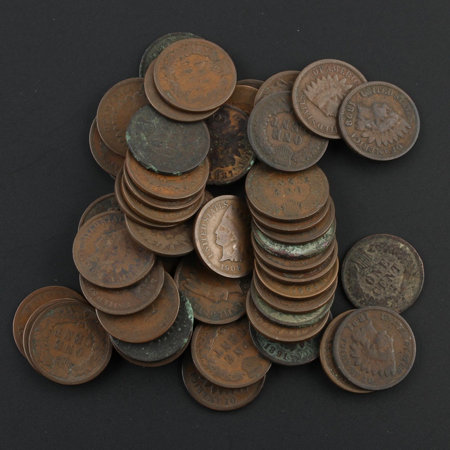 Group of Fifty Indian Head Cents