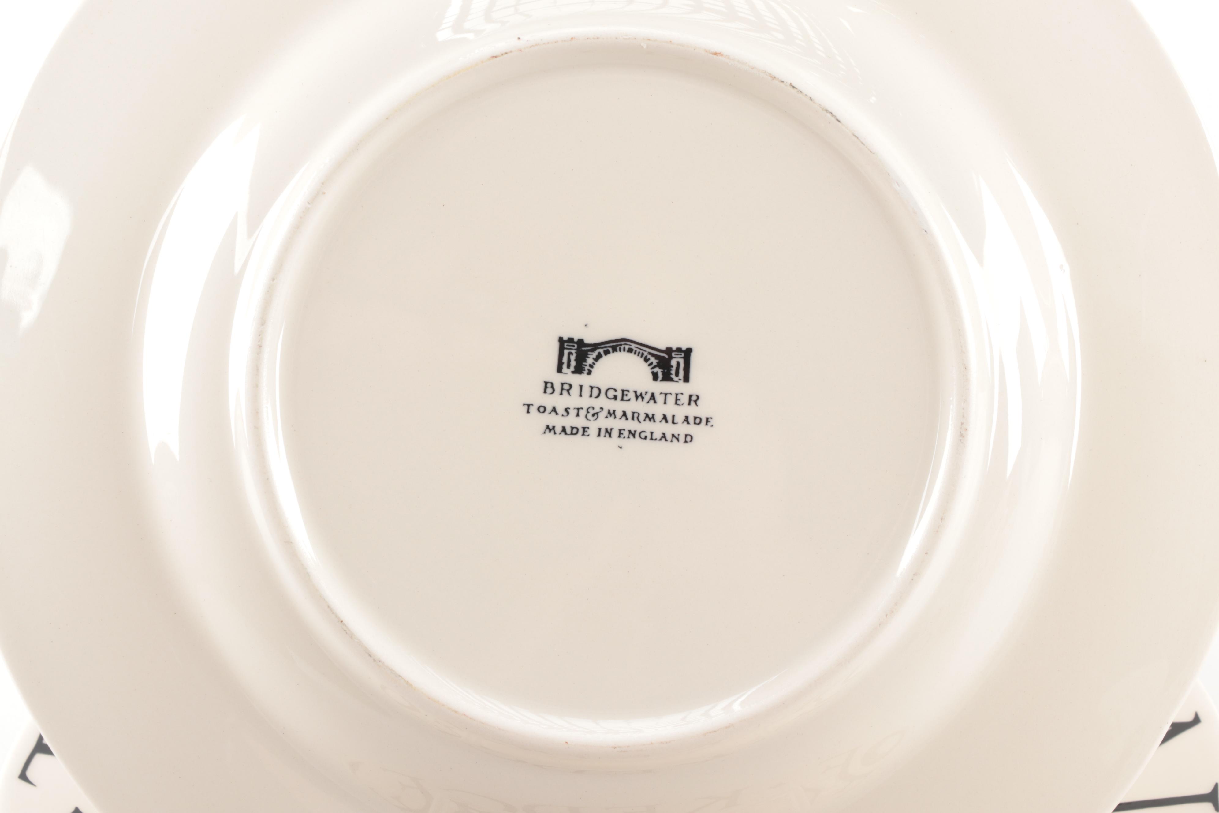 Emma Bridgewater Pottery "Black Toast & Marmalade" Egg Ramekins and Plates