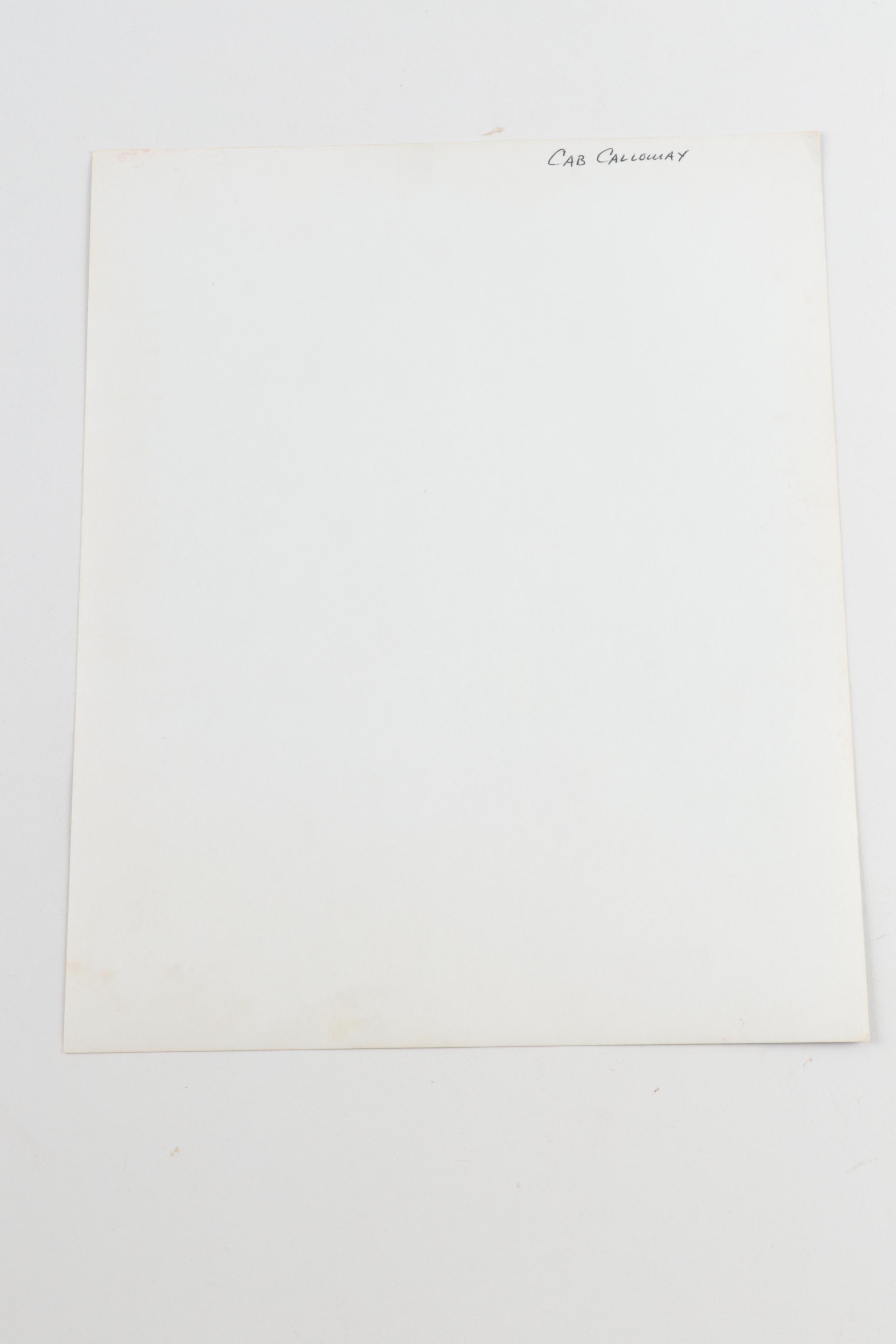 Photographs of Cab Calloway from Jack Bradley's Collection