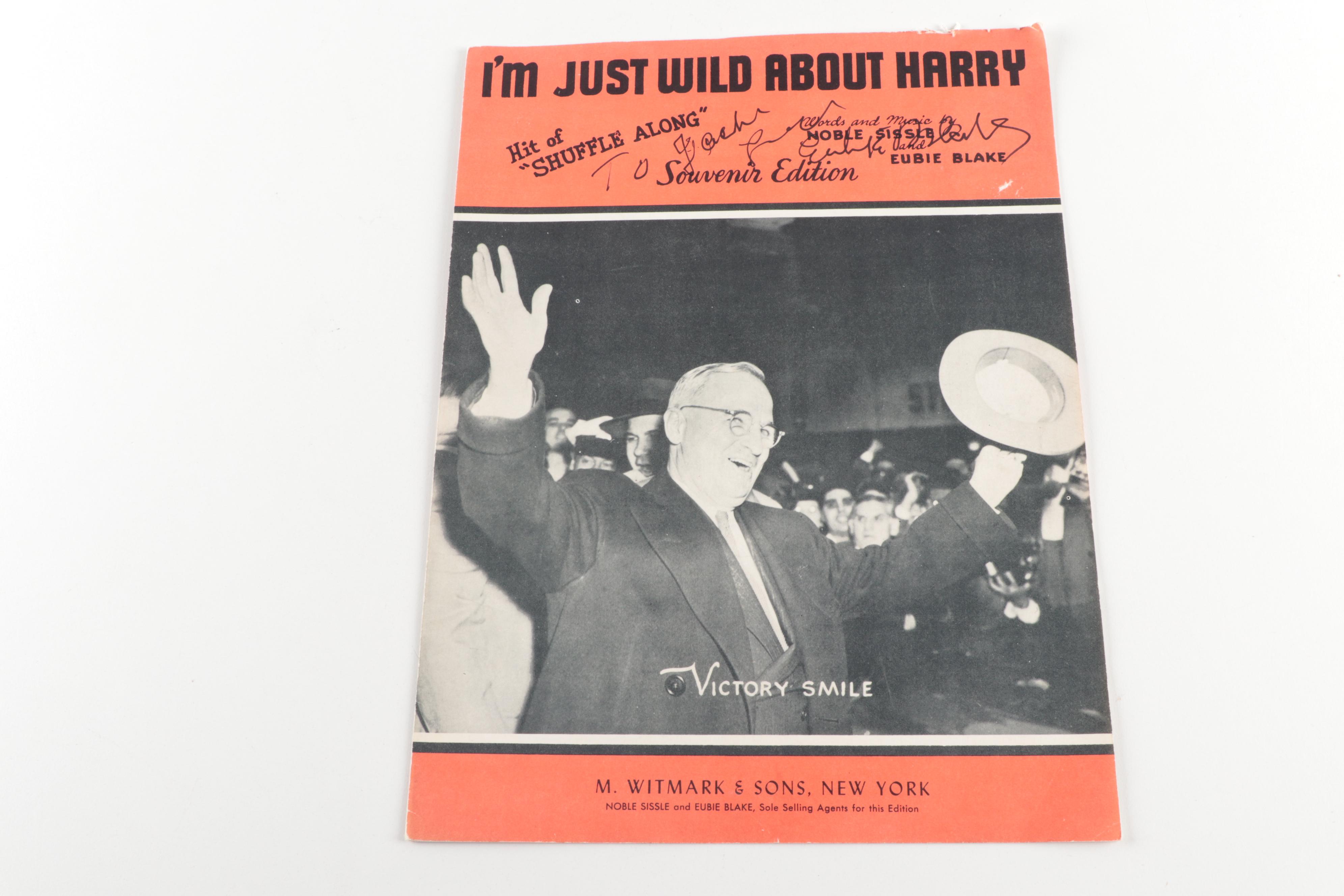 R.E. Howe and Eubie Blake Autographed Sheet Music and Other Ephemera