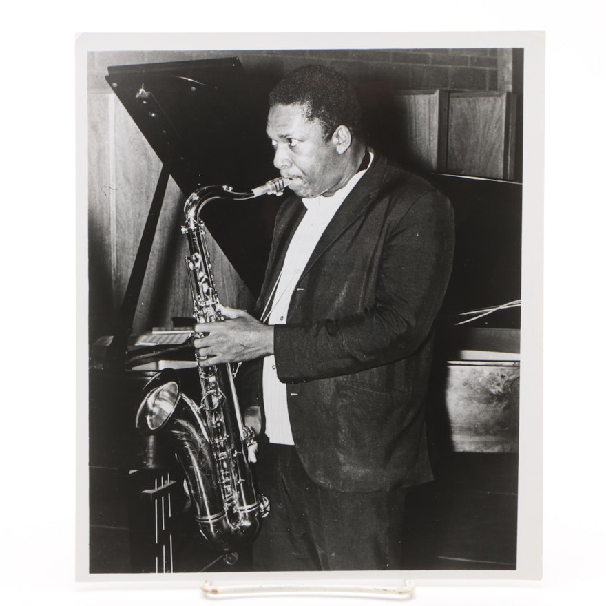 Gelatin-Silver Photograph of John Coltrane from the Jack Bradley Collection