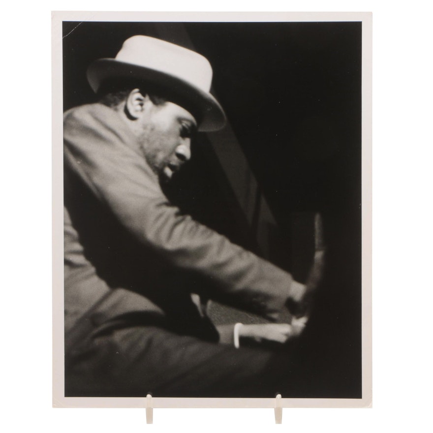 Gelatin-Silver Photograph of Thelonius Monk Playing the Piano by Jack Bradley