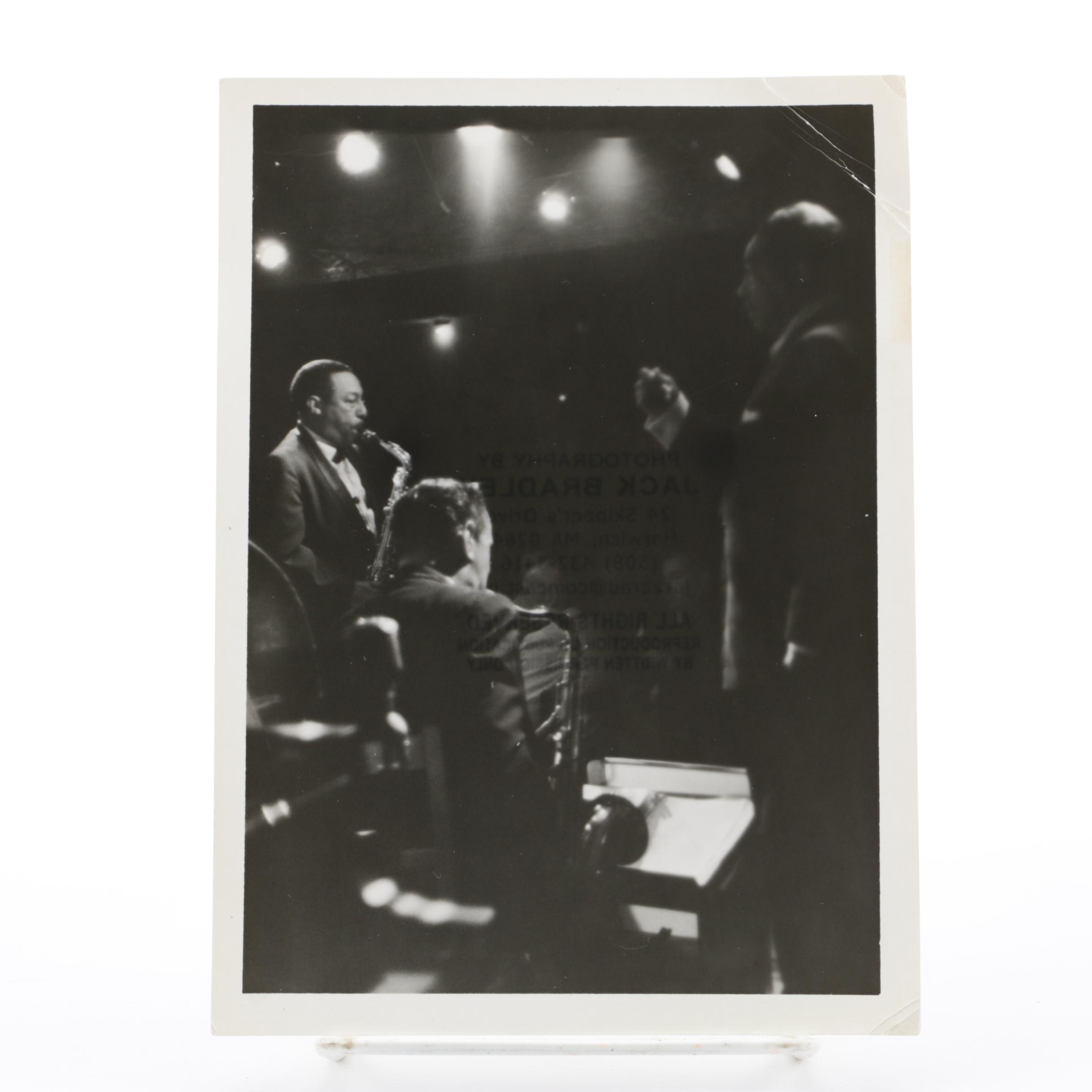 Black and White Photograph of Jazz Musicians Signed by Jack Bradley