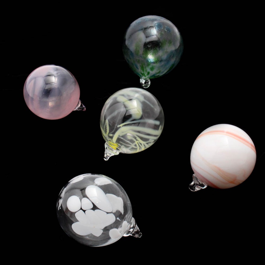 Hand-Blown Art Glass Decorative Orbs