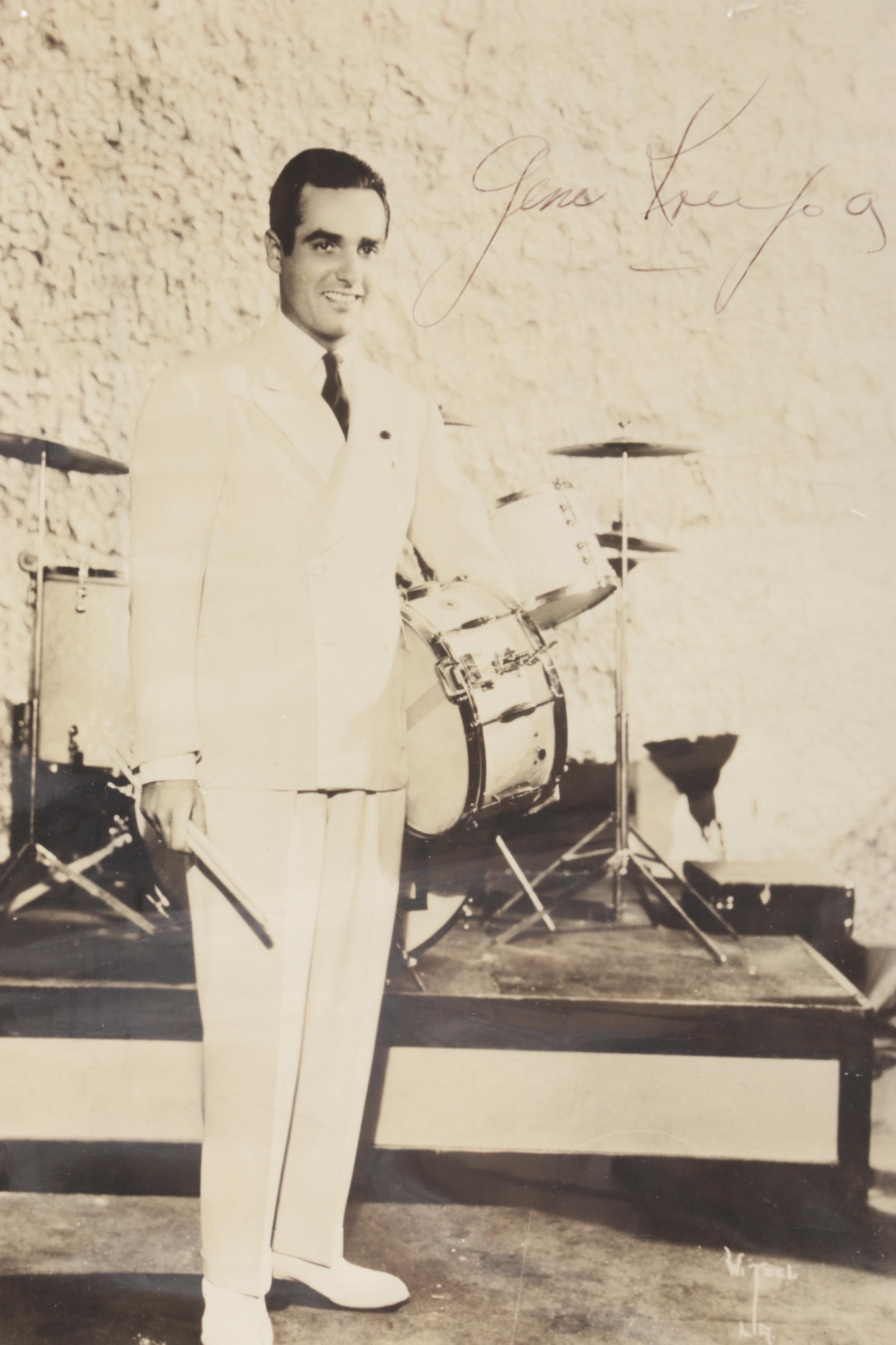 Gene Krupa and Zutty Singleton Autographed Photographs