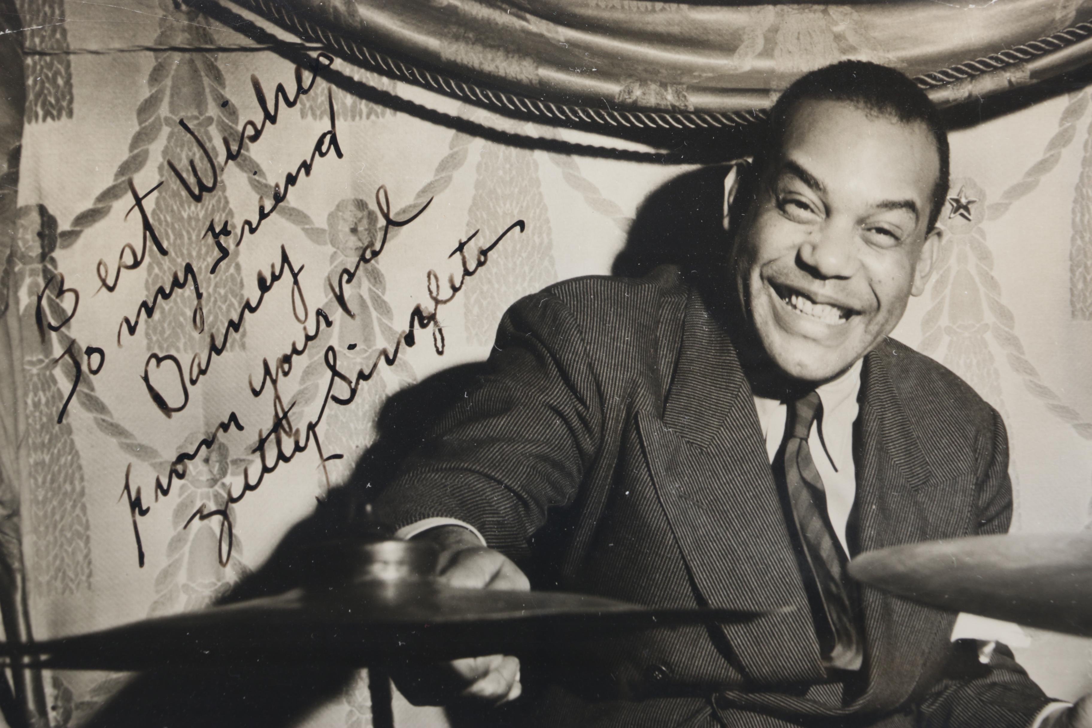 Gene Krupa and Zutty Singleton Autographed Photographs