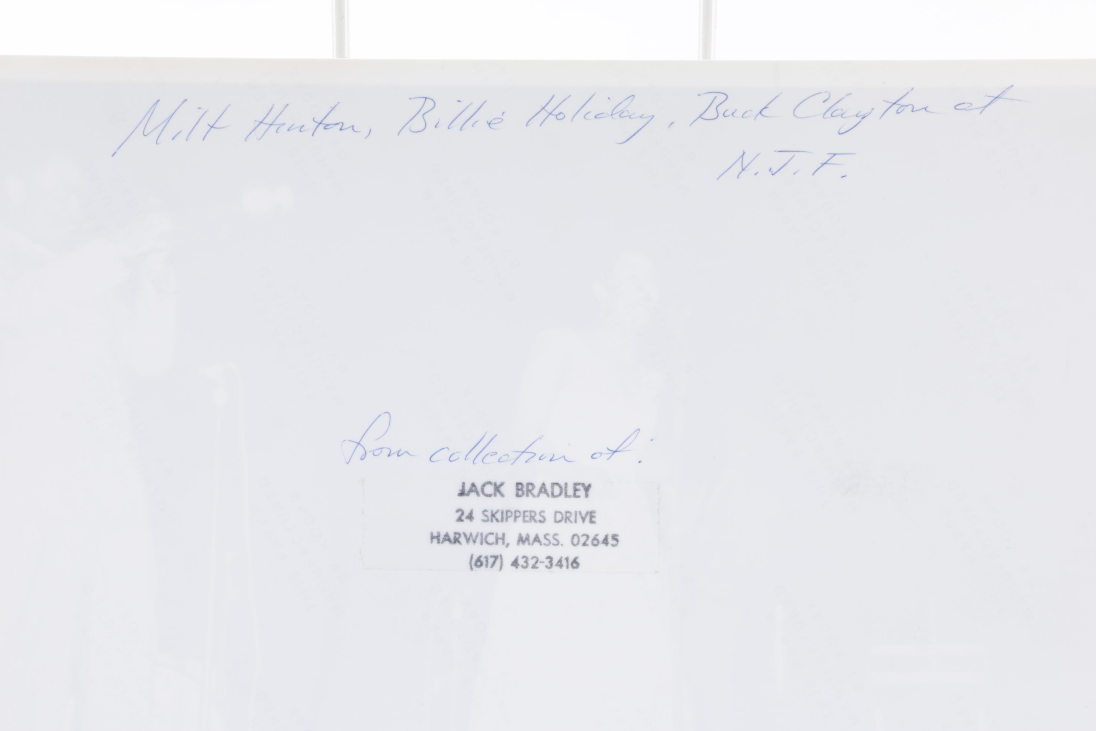 Photographs featuring Billie Holiday from Jack Bradley's Collection