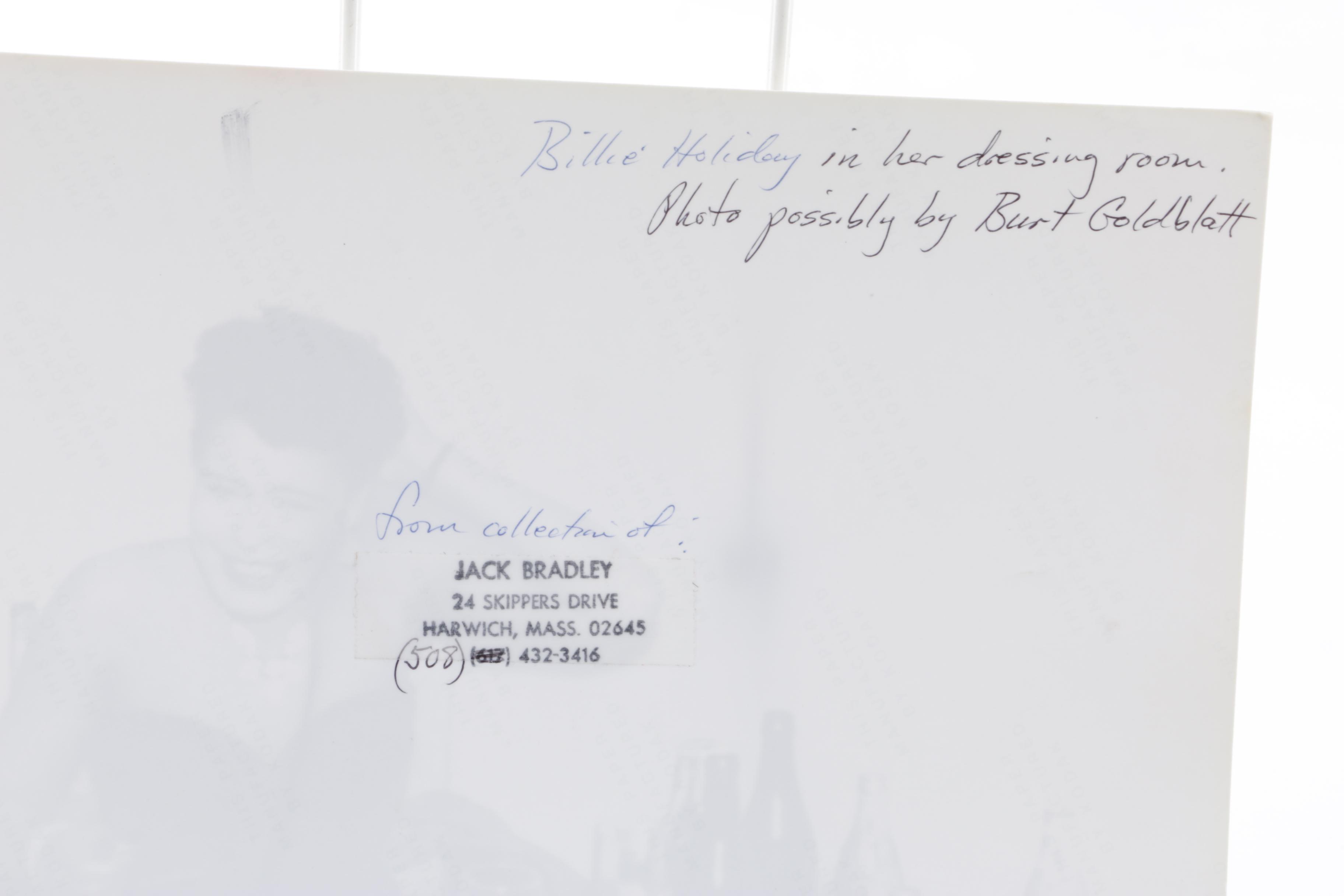 Photographs featuring Billie Holiday from Jack Bradley's Collection