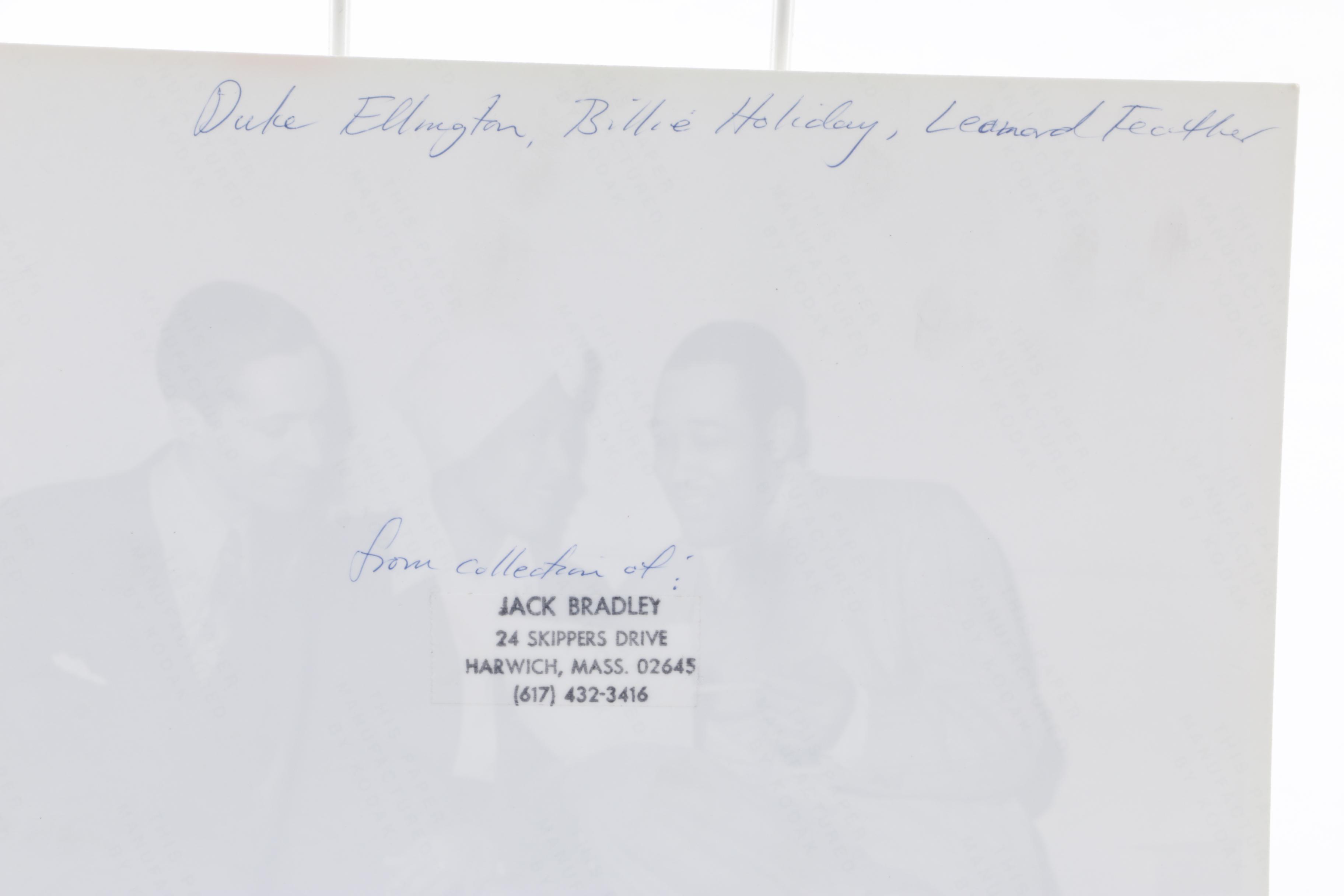 Photographs featuring Billie Holiday from Jack Bradley's Collection