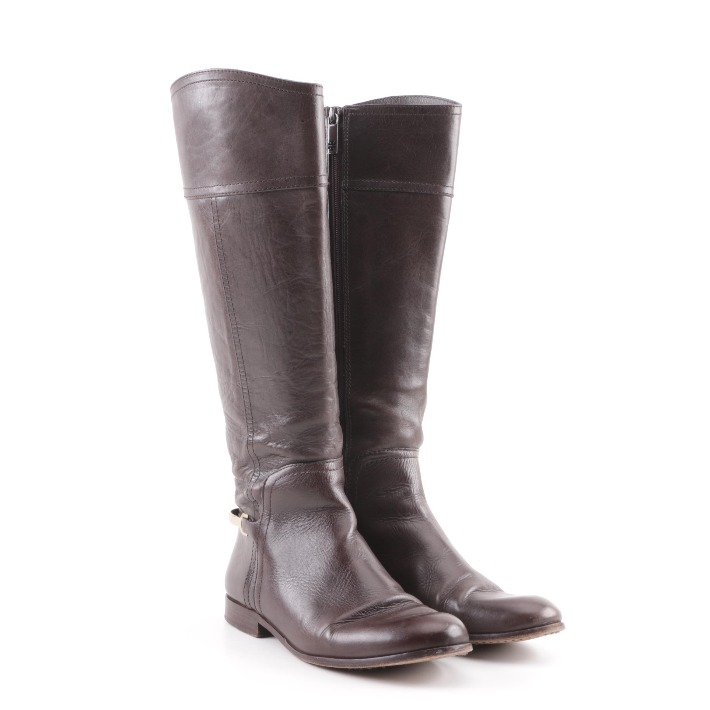 Tory Burch Brown Leather Knee-High Boots
