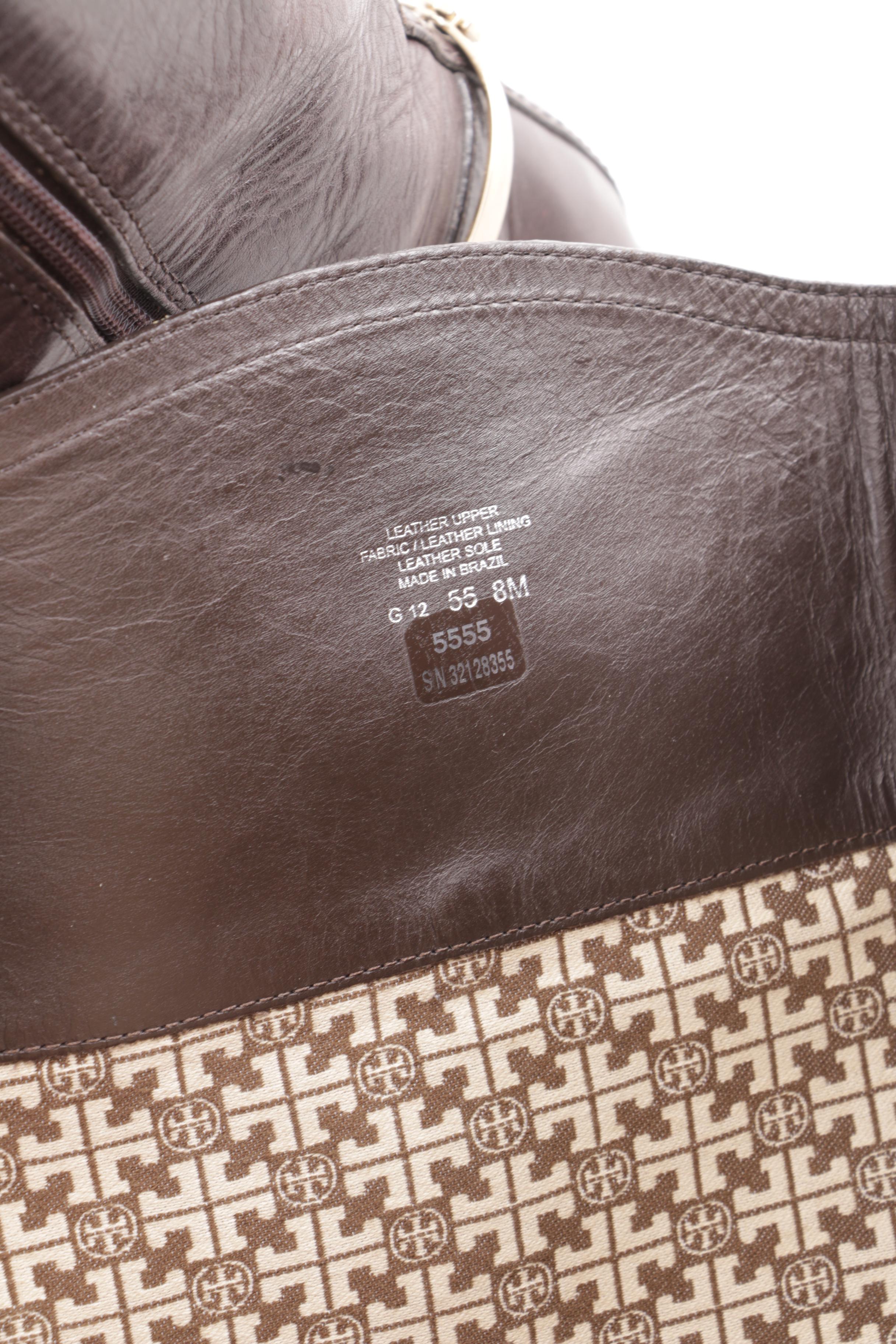 Tory Burch Brown Leather Knee-High Boots