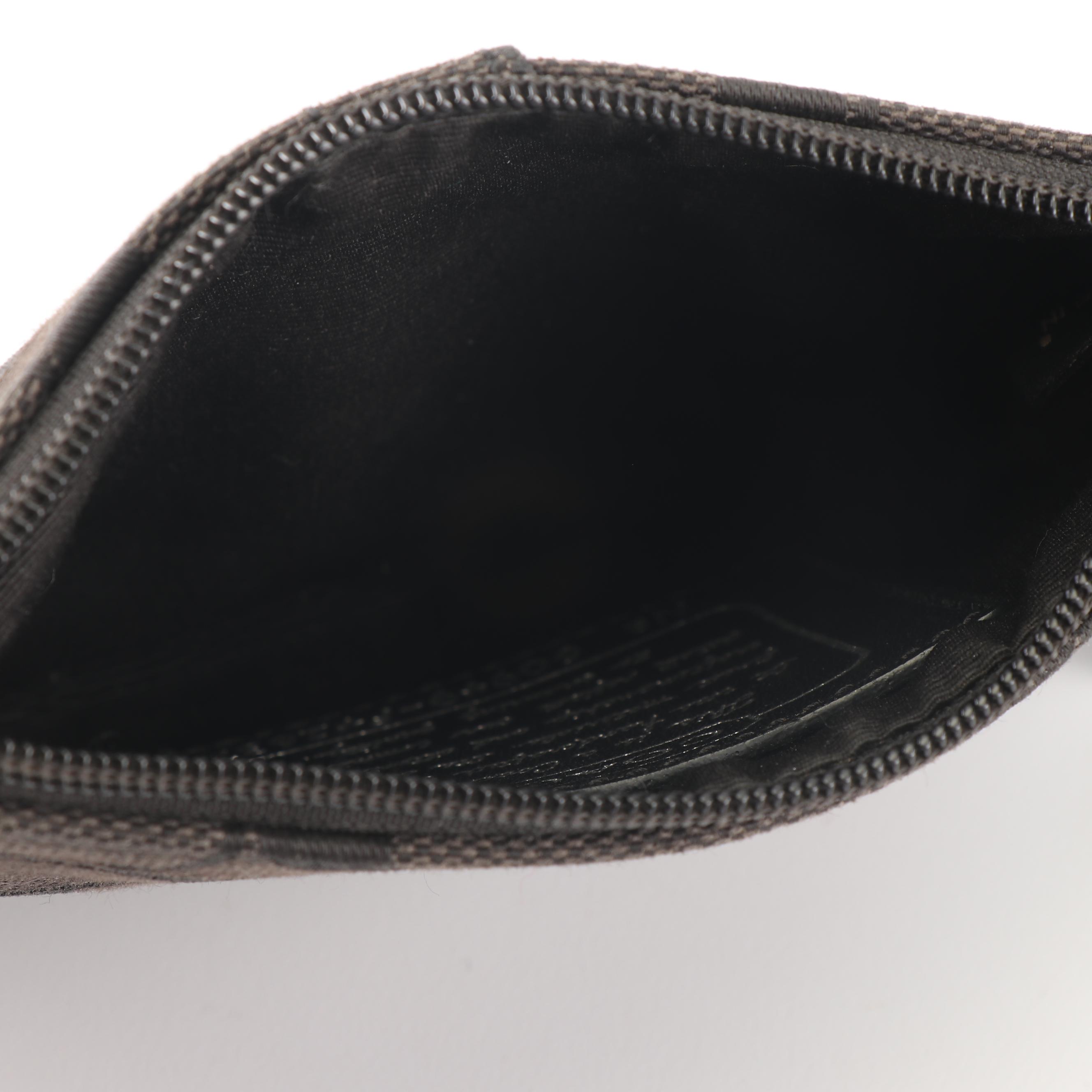 Coach Signature Stripe Canvas and Leather Wristlet