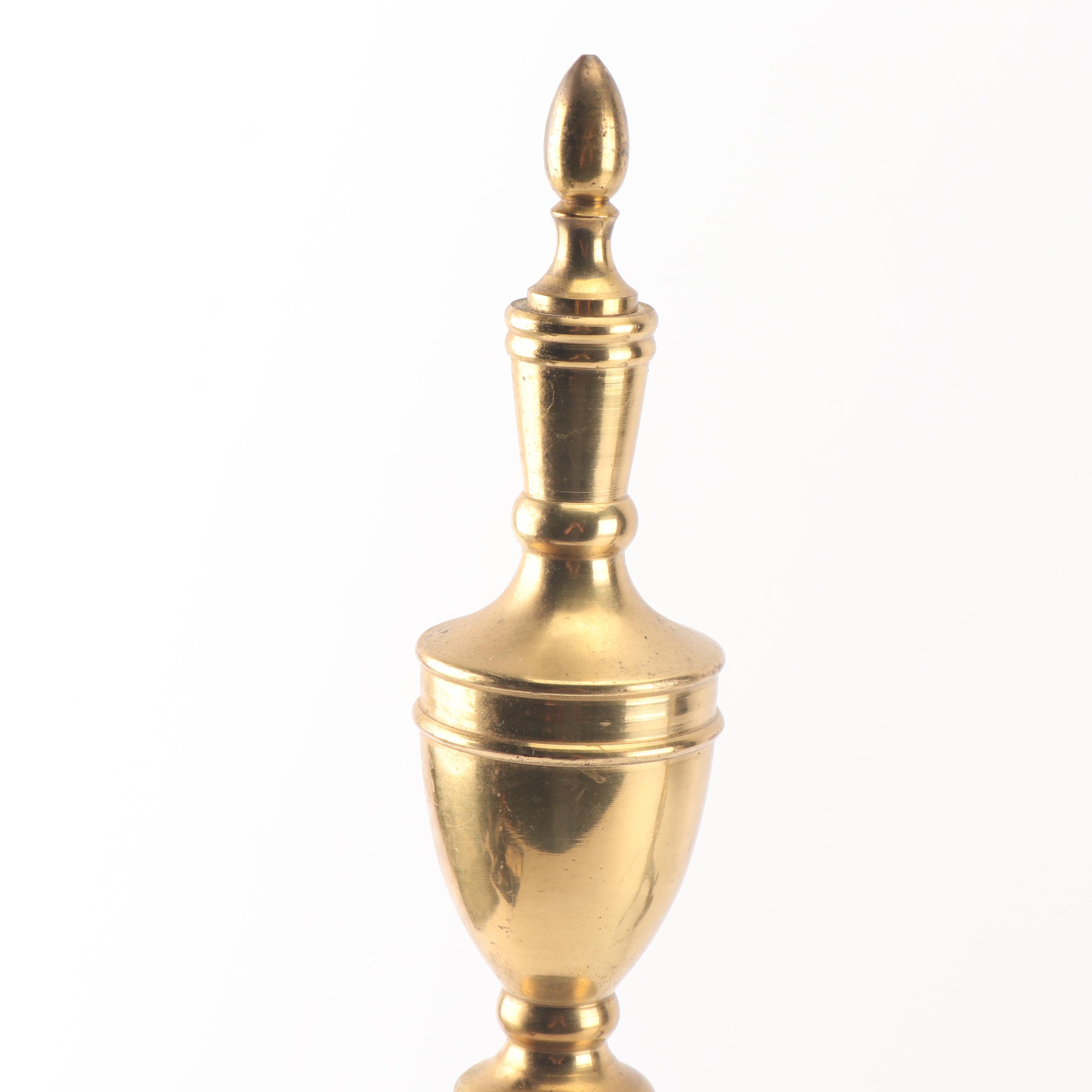 Federal Style Brass Andirons