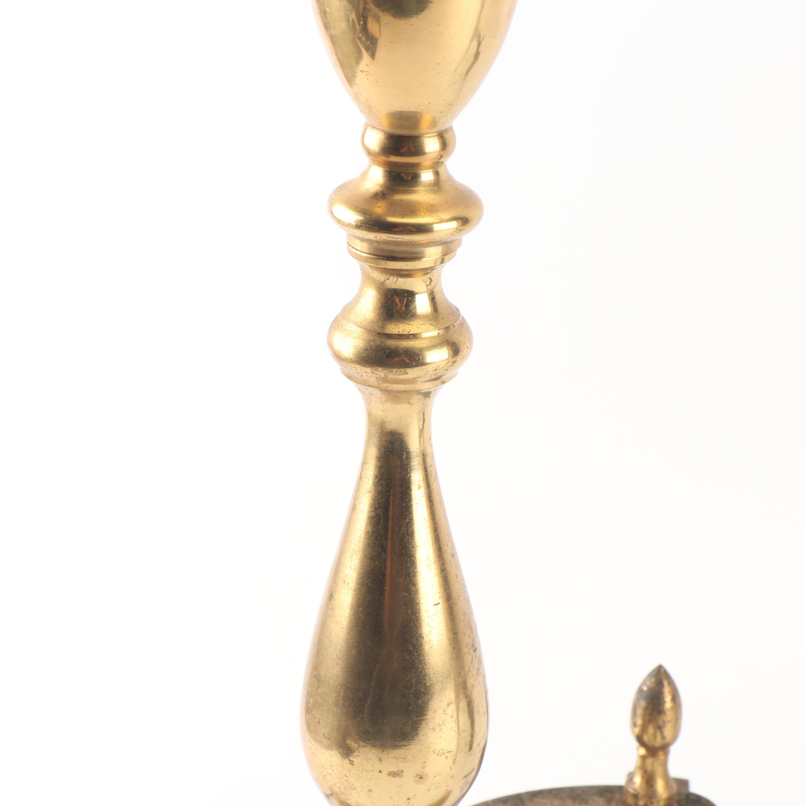 Federal Style Brass Andirons