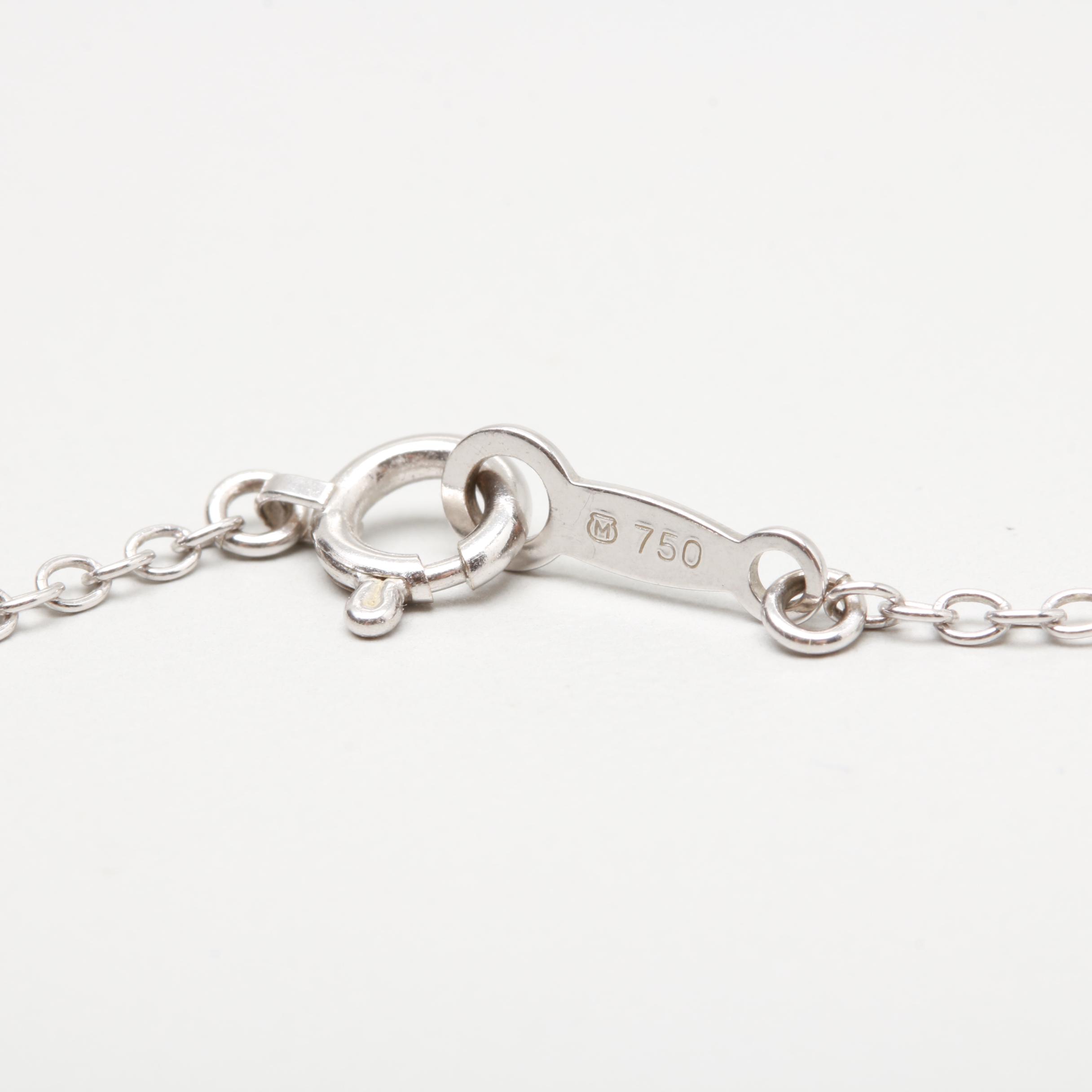 Mikimoto 18K White Gold Cultured Pearl Station Necklace