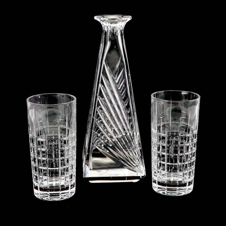 Ralph Lauren "Cocktail Party" Crystal Glasses with Mario Cioni Decanter