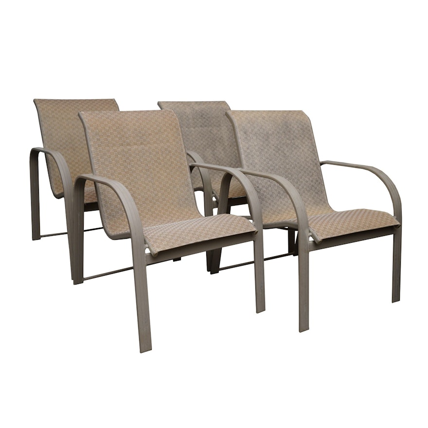 Woven Sling Seat Patio Chairs