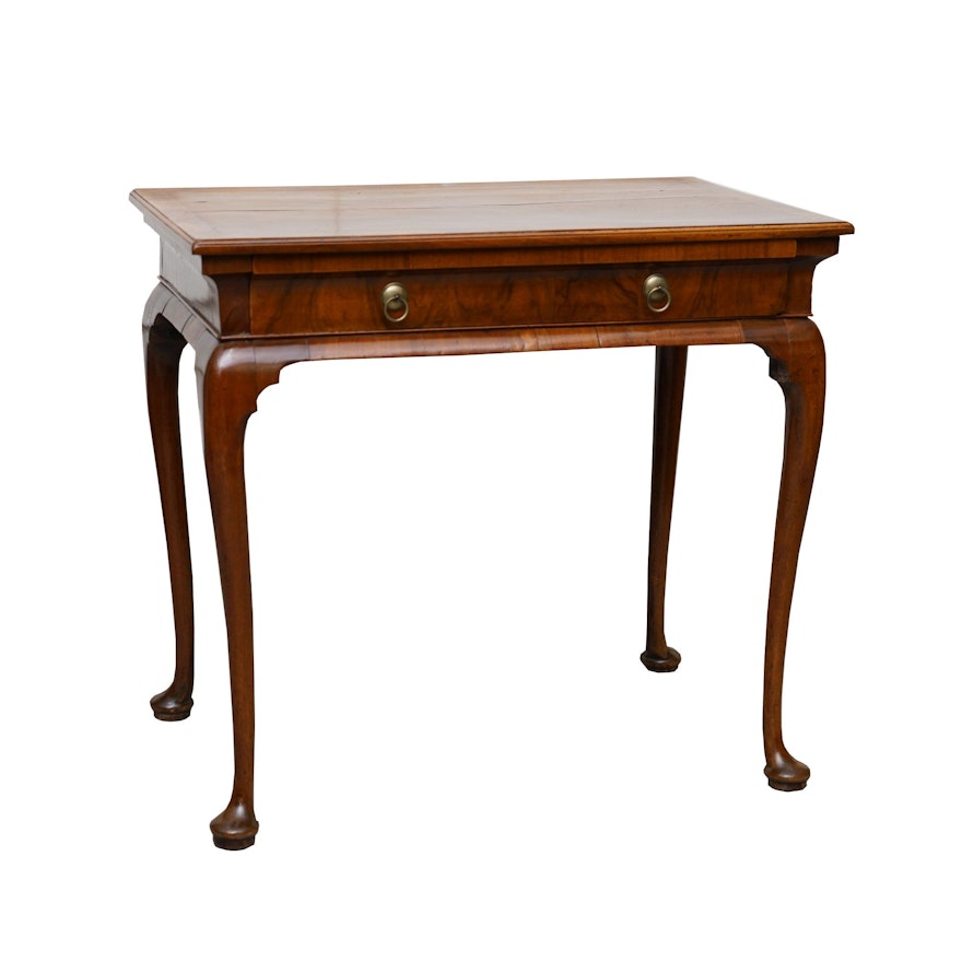 Antique Queen Anne Walnut Entry Table