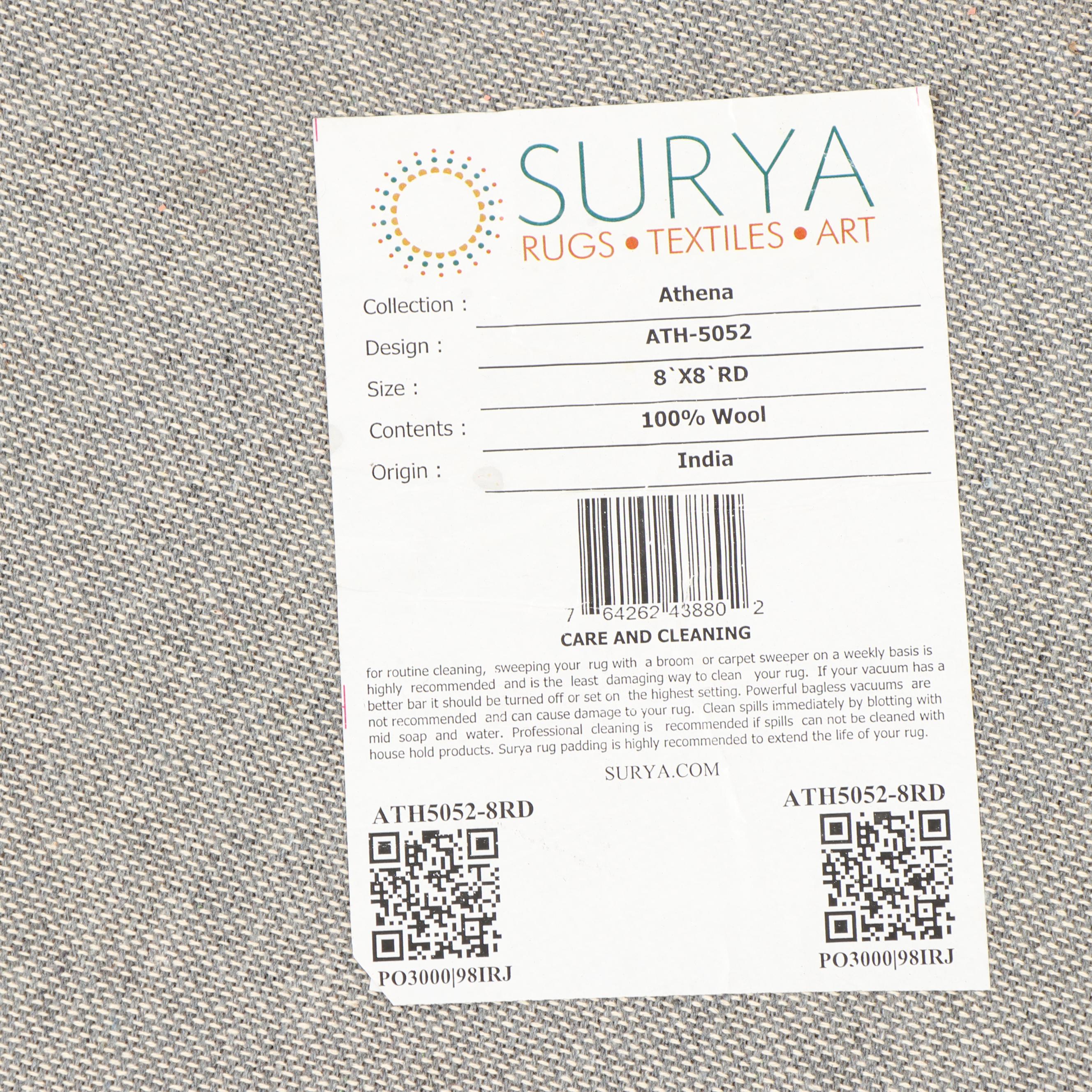 Hand-Tufted Surya "Athena" Round Wool Rug