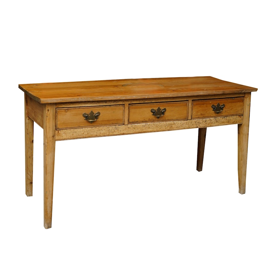 Antique Colonial Pine Console Table