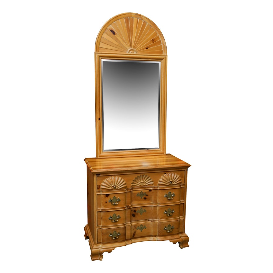 Vintage Federal Style Pine Dresser with Mirror