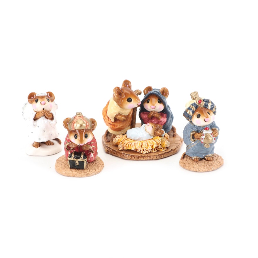 Christmas "Wee Forest Folk" Nativity Figurines by Annette Peterson